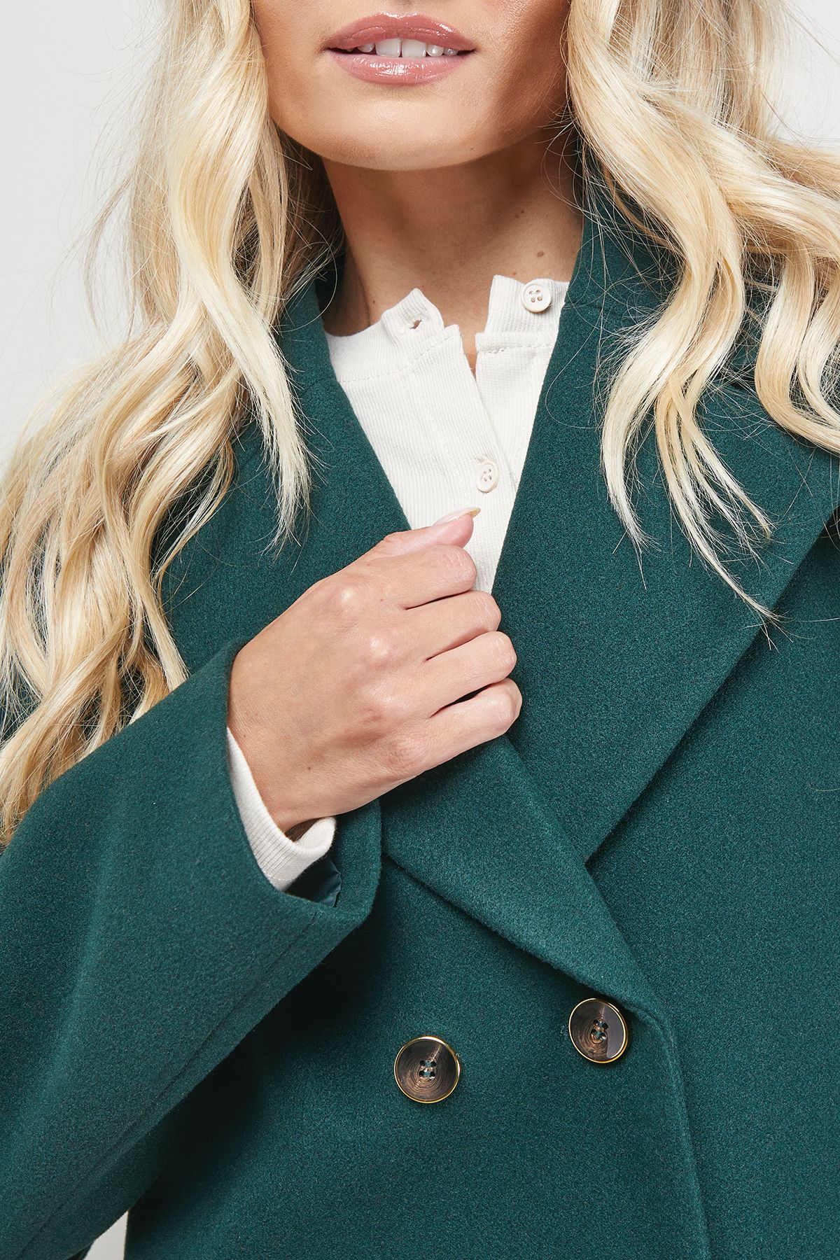 Oasis Double Breasted Blazer Coat Green image 5