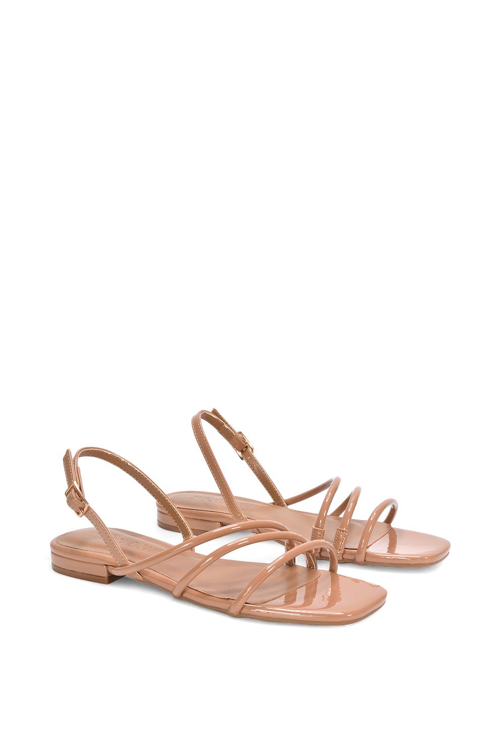 XY London 'Mary' Square Toe Strappy Slingback Flat Sandals image 4
