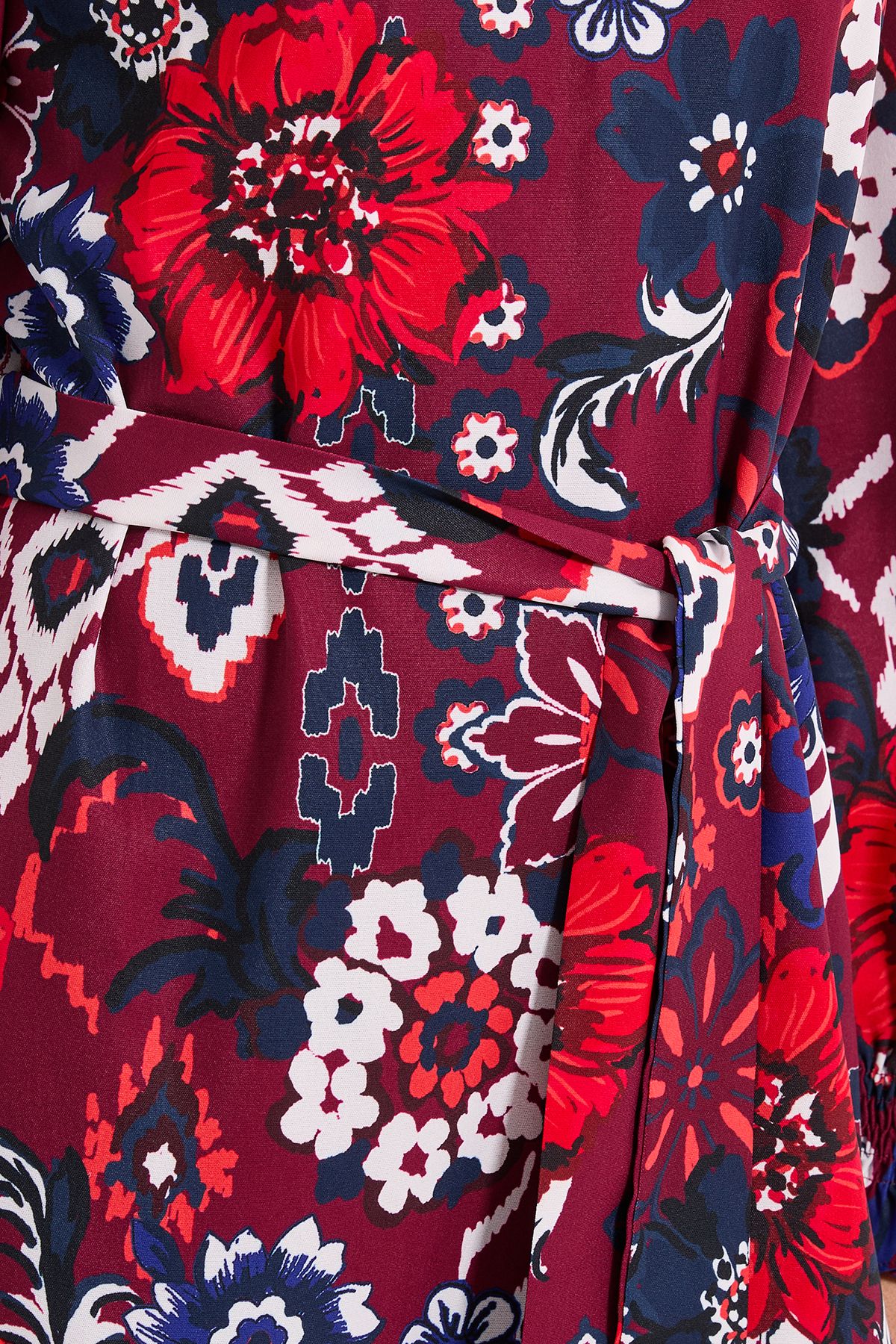 Dorothy Perkins Shirred Neck Tie Waist Mini Dress Multi image 5