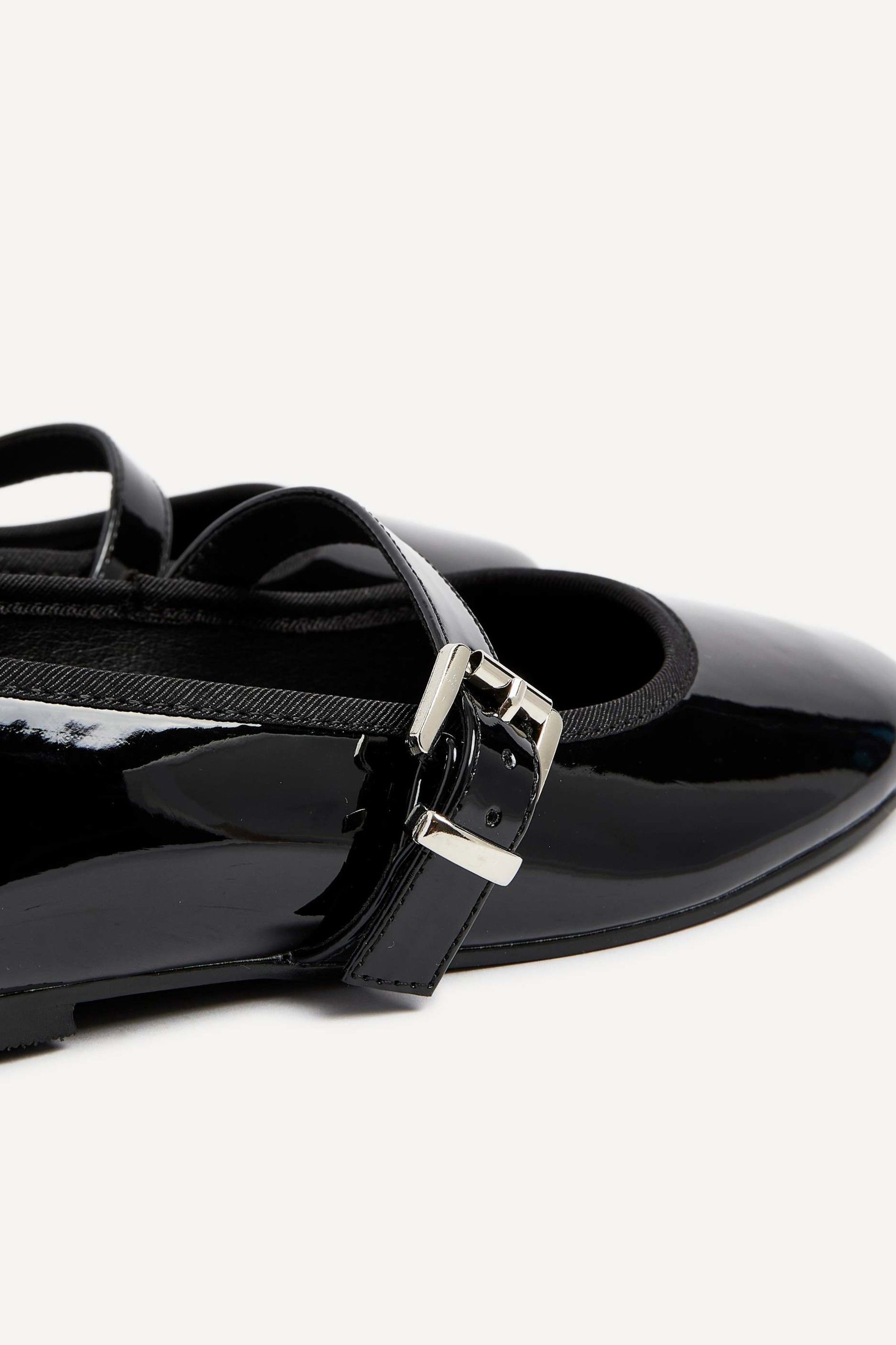 Linzi Odette Black Faux Patent Mary Jane Pumps image 4