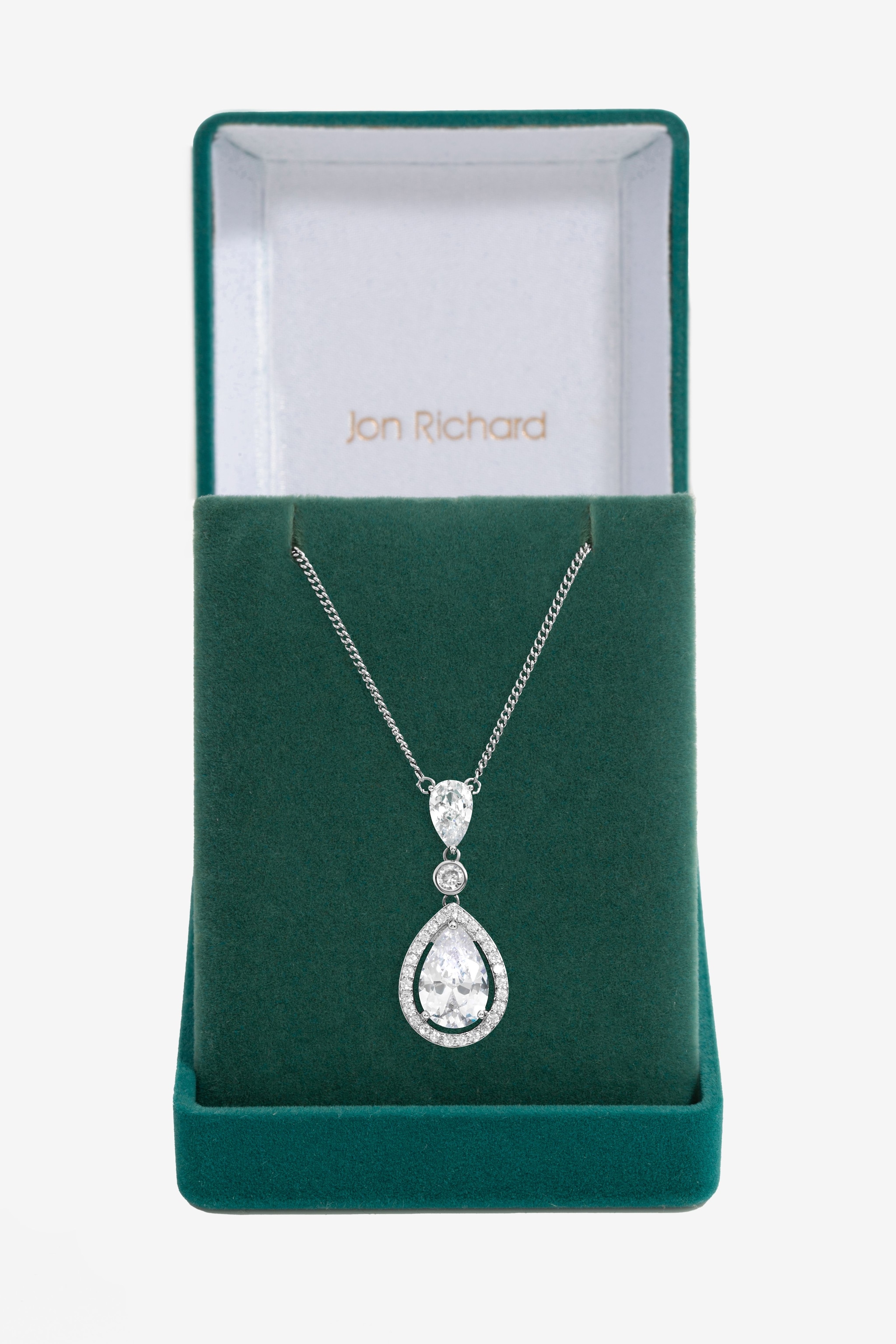 Jon Richard Rhodium Plated Cubic Zirconia Pendant Necklace image 1