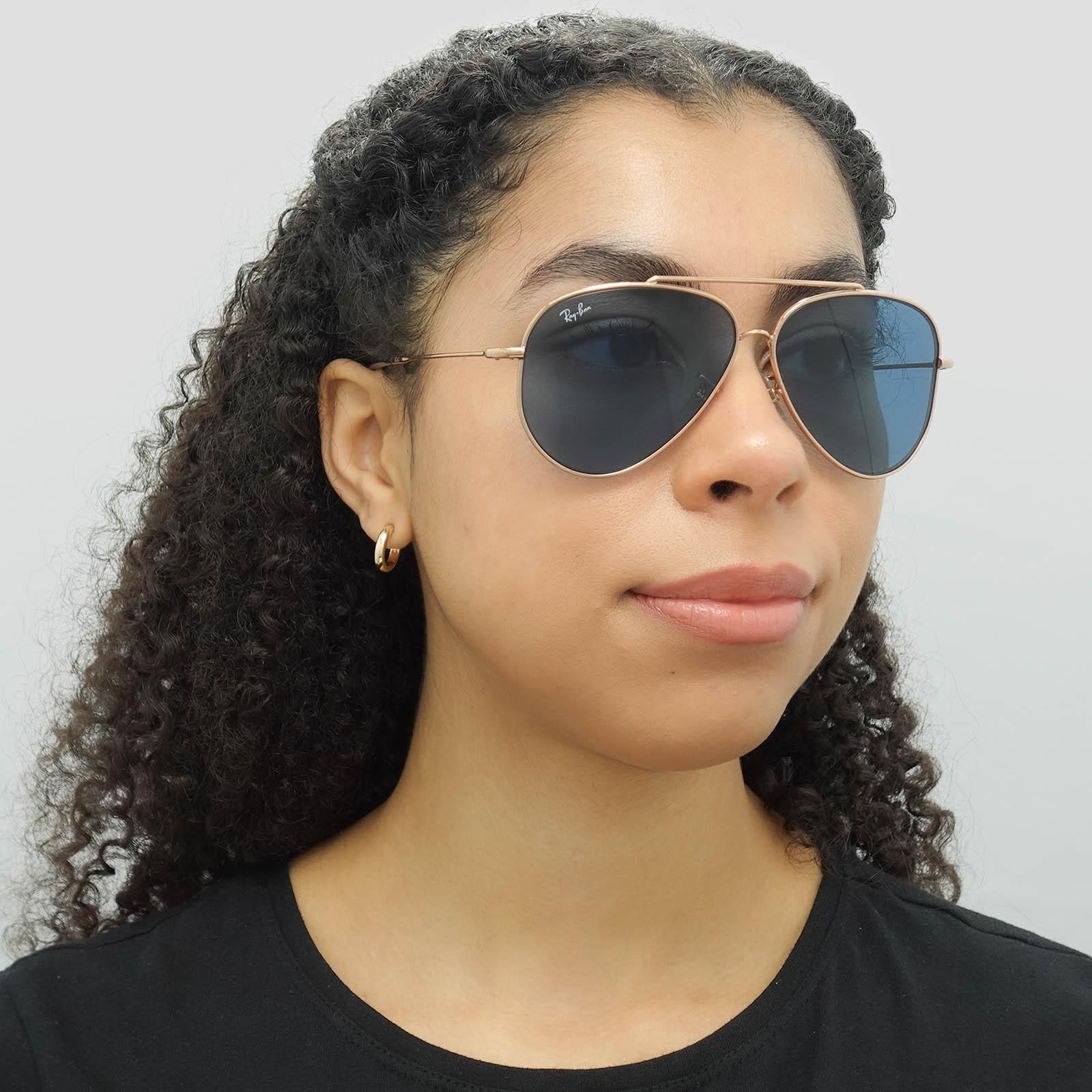 Ray-Ban Aviator Rose Gold Blue RB0101S Aviator Reverse image 5