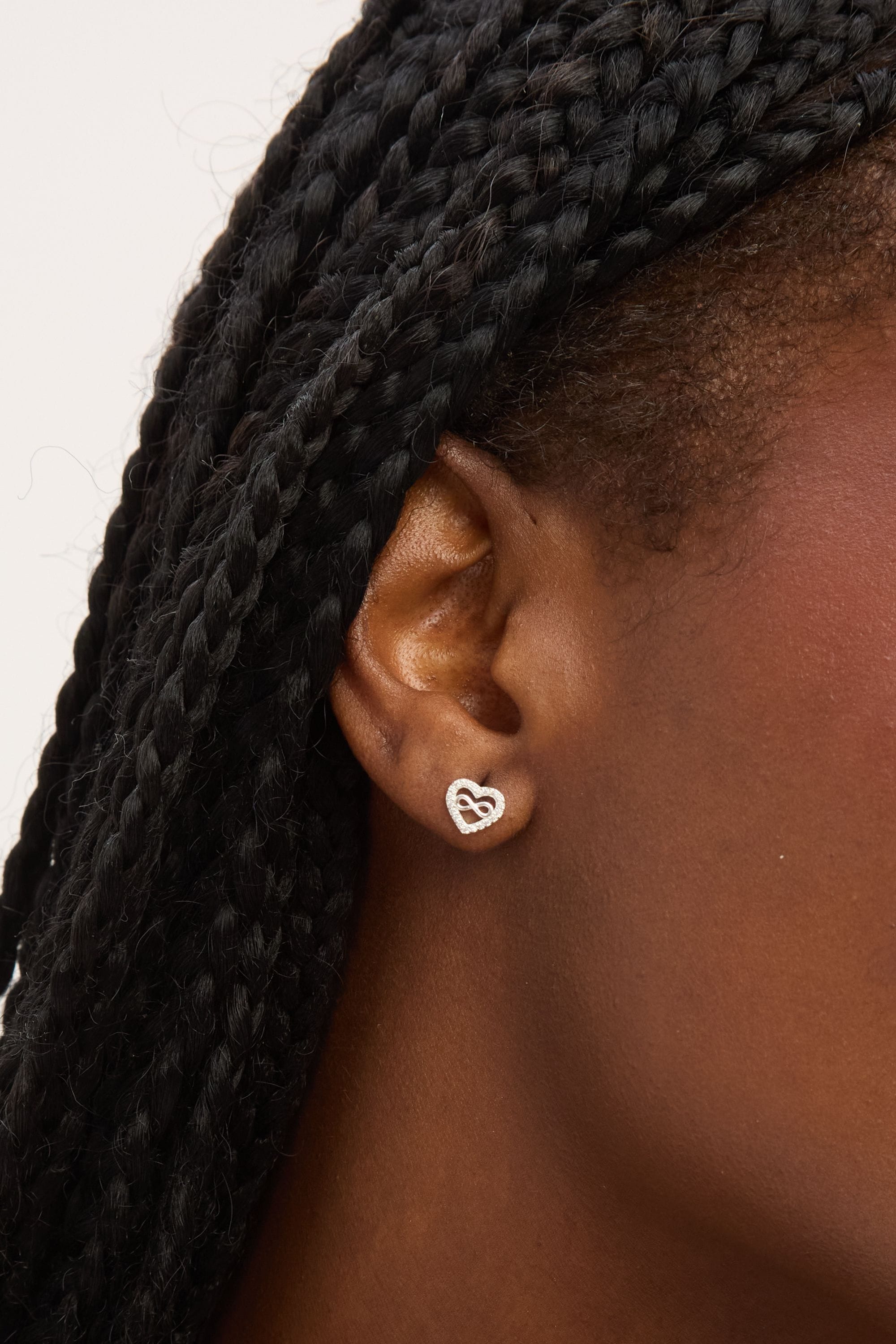 Simply Silver Sterling Silver 925 Pave Heart and Infinity Set - Gift Boxed image 4