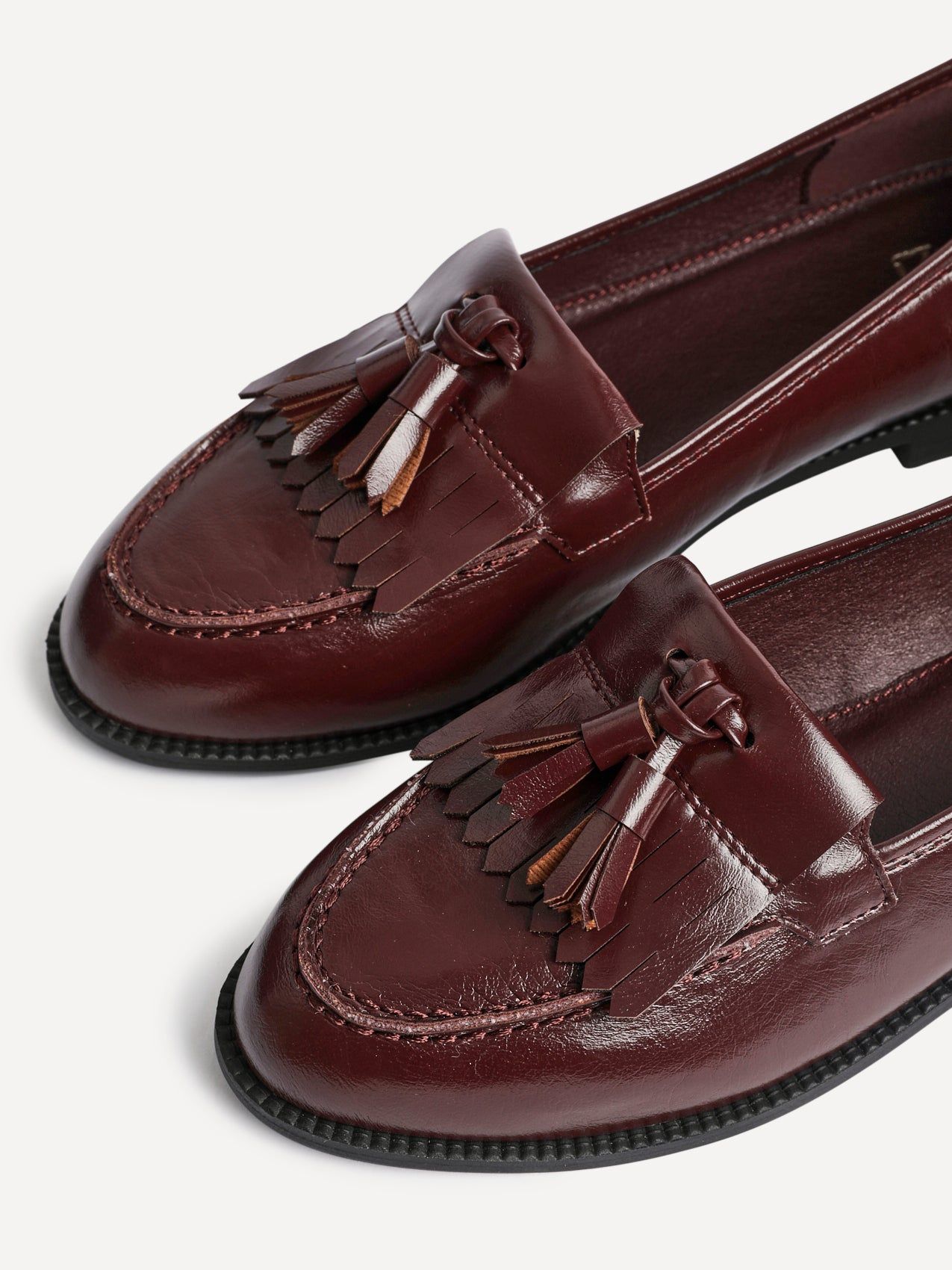 Linzi Rosemary Burgundy Faux Leather Classic Slip On Loafer image 5