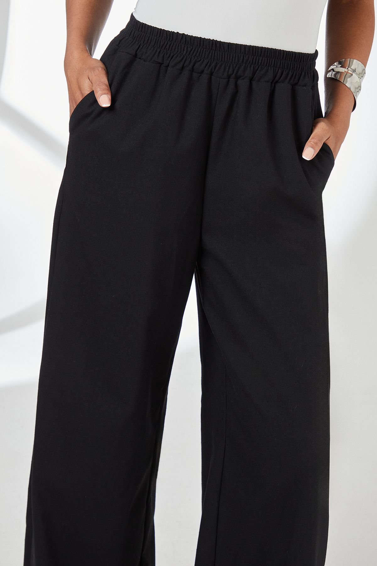 Principles Black Linen Trouser Black image 4