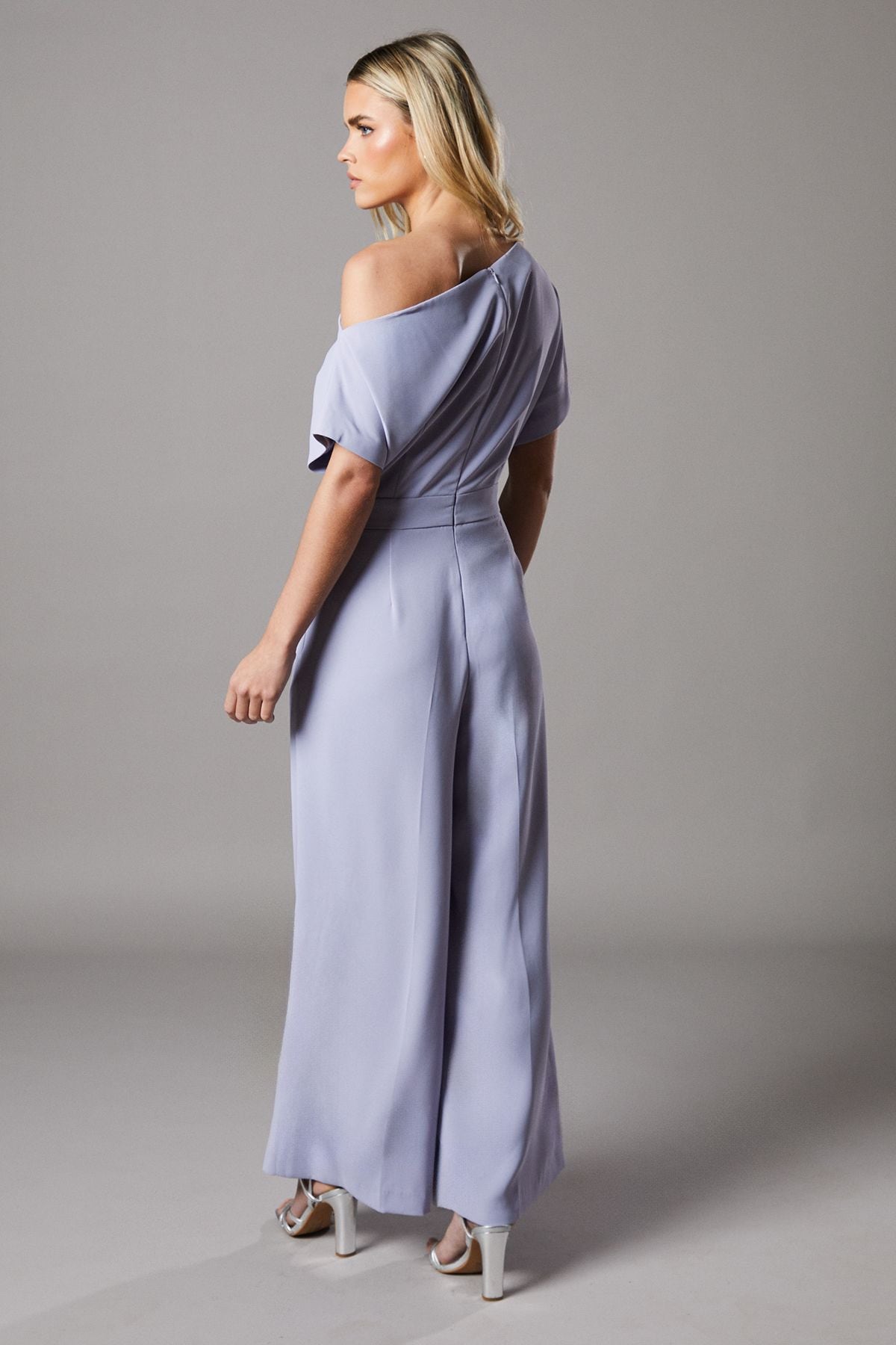 Coast Petite Pleat Off The Shoulder Jumpsuit Lilac image 4