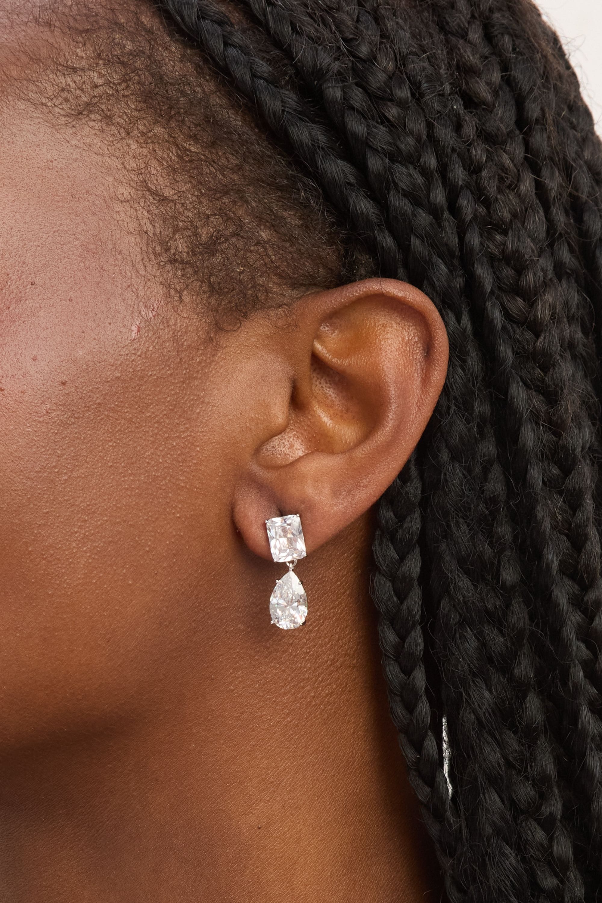 Jon Richard Rhodium Plated Mixed Stone Drop Earrings image 3