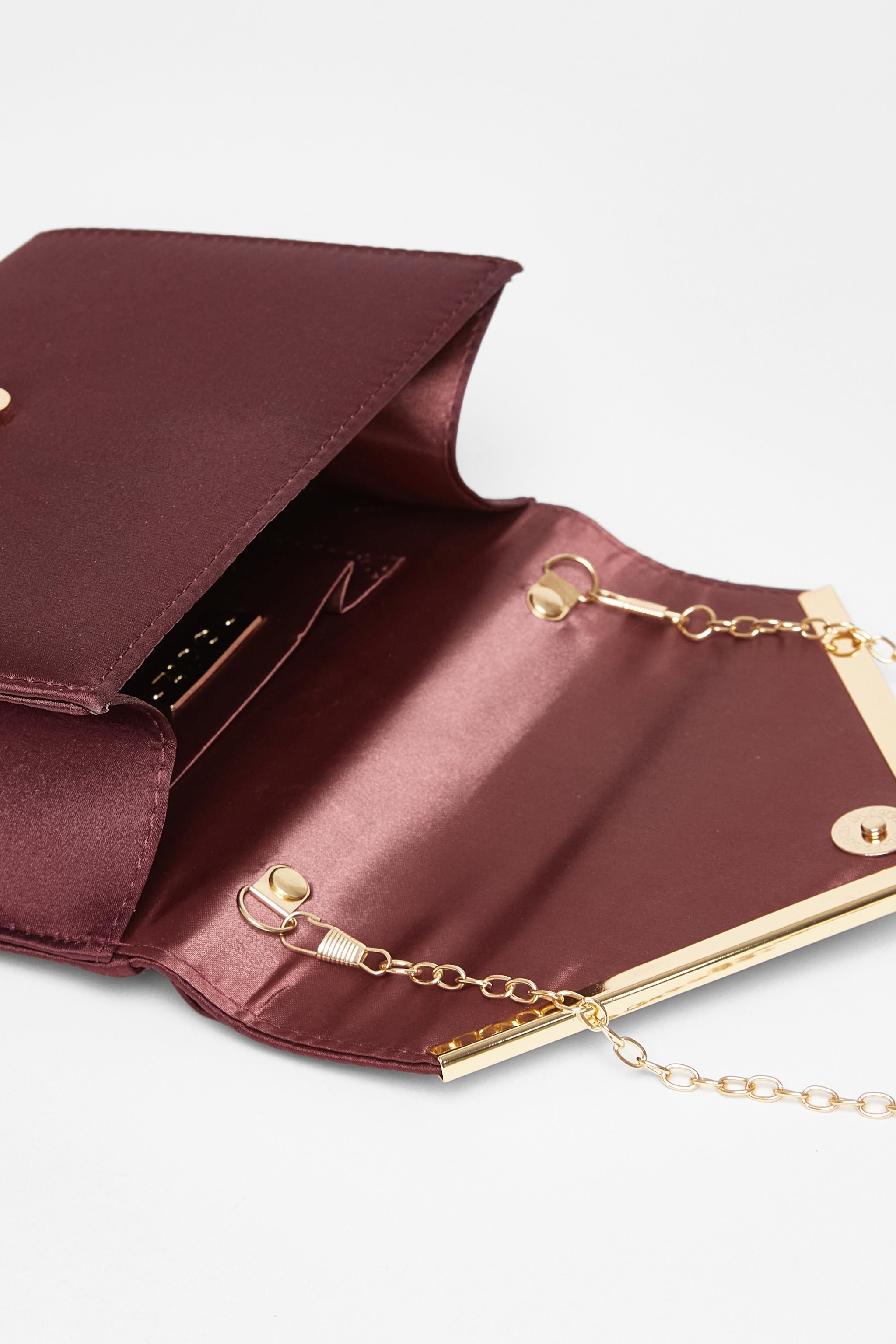 Quiz Burgundy Pleated Clutch Bag image 2