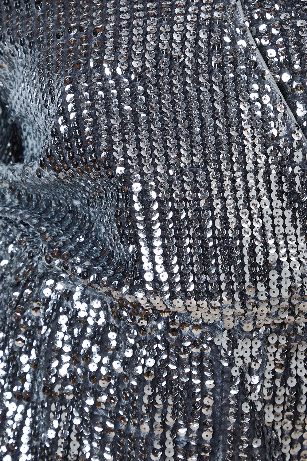 Oasis Sequin Stripe Wrap Playsuit Pewter image 5