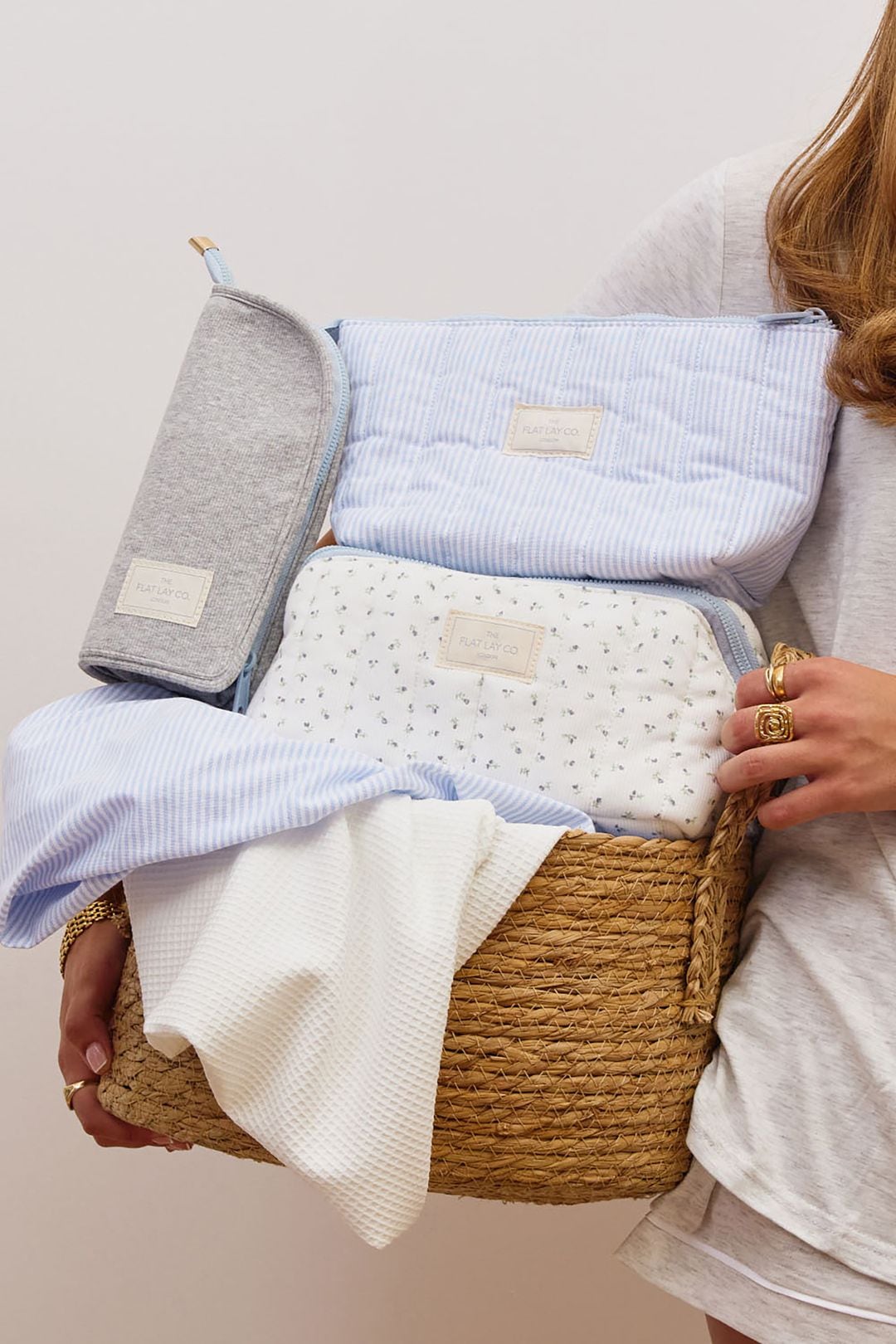 The Flat Lay Co Standing Makeup Brush Case - Cozy Cotton Grey Multi image 8