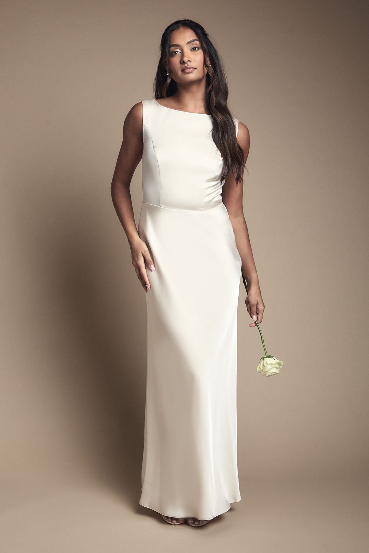 Coast Sleeveless Satin Bridesmaid Dress Champagne