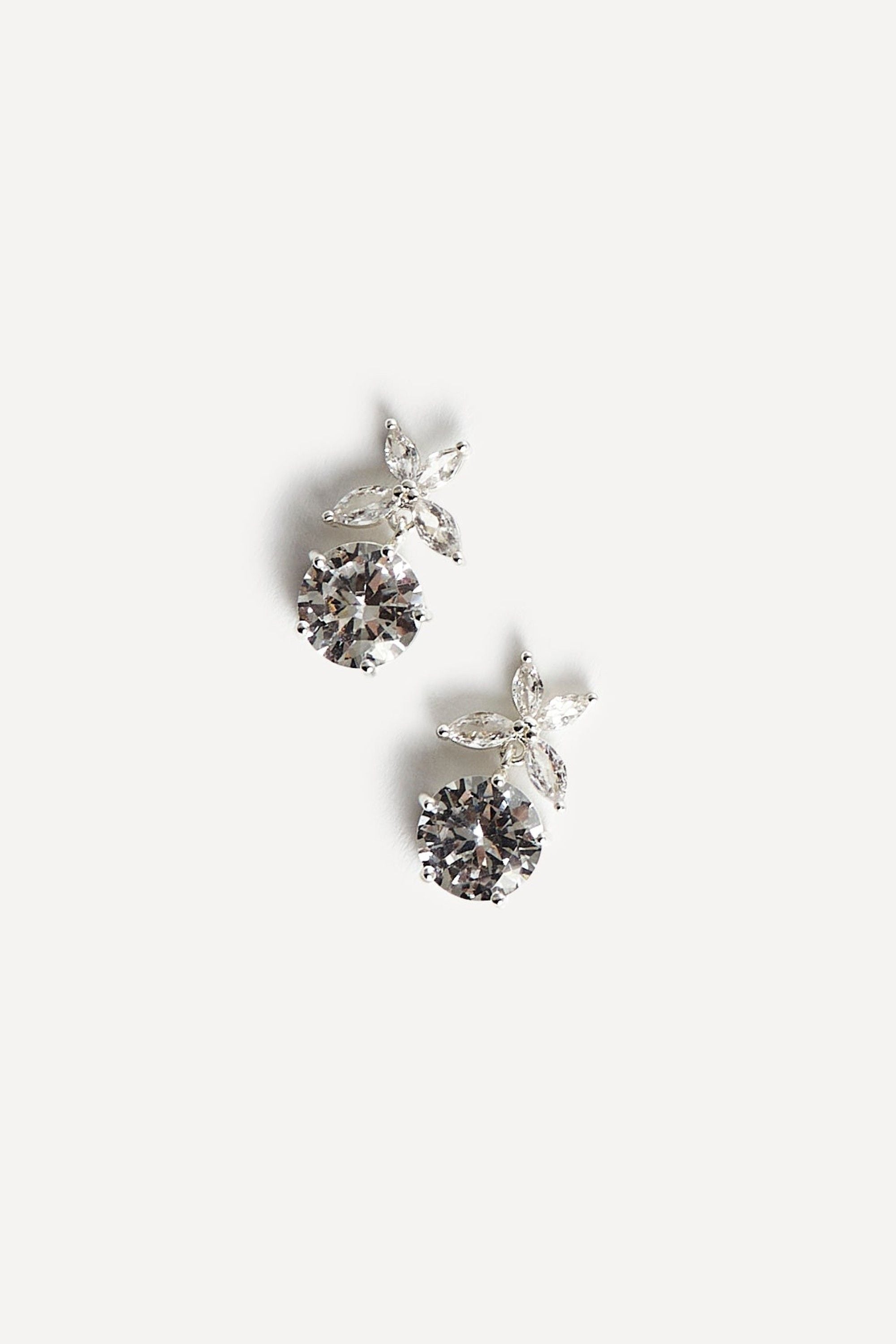 Linzi Bloom Silver Crystal Drop Earrings image 4