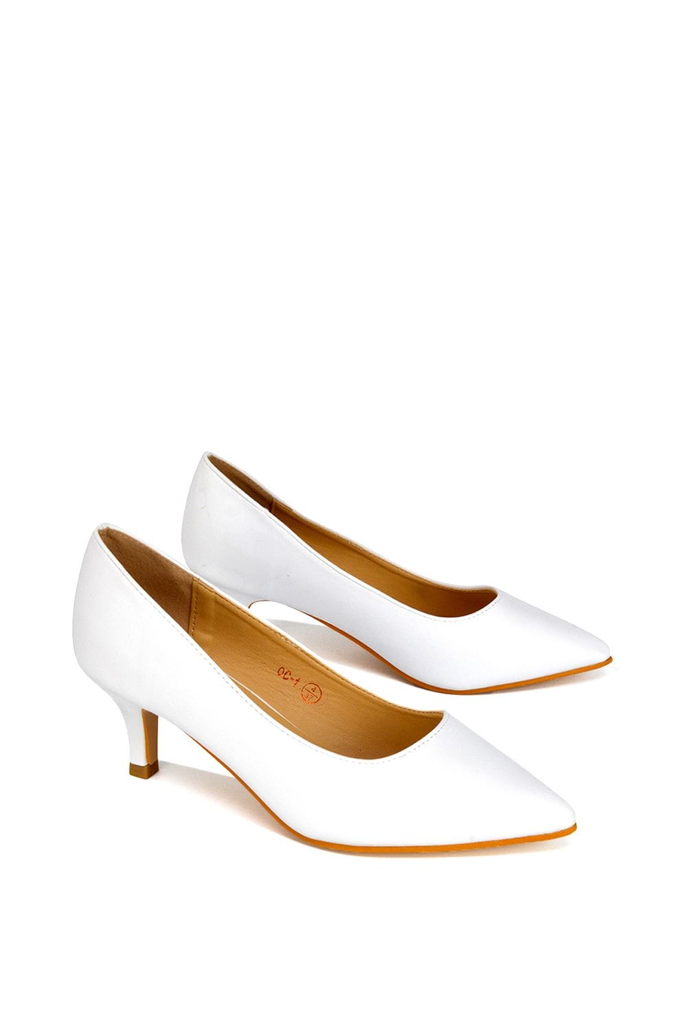 XY London 'Gwyneth' Pointed Toe Mid Stiletto Kitten Heel Court Shoes image 4