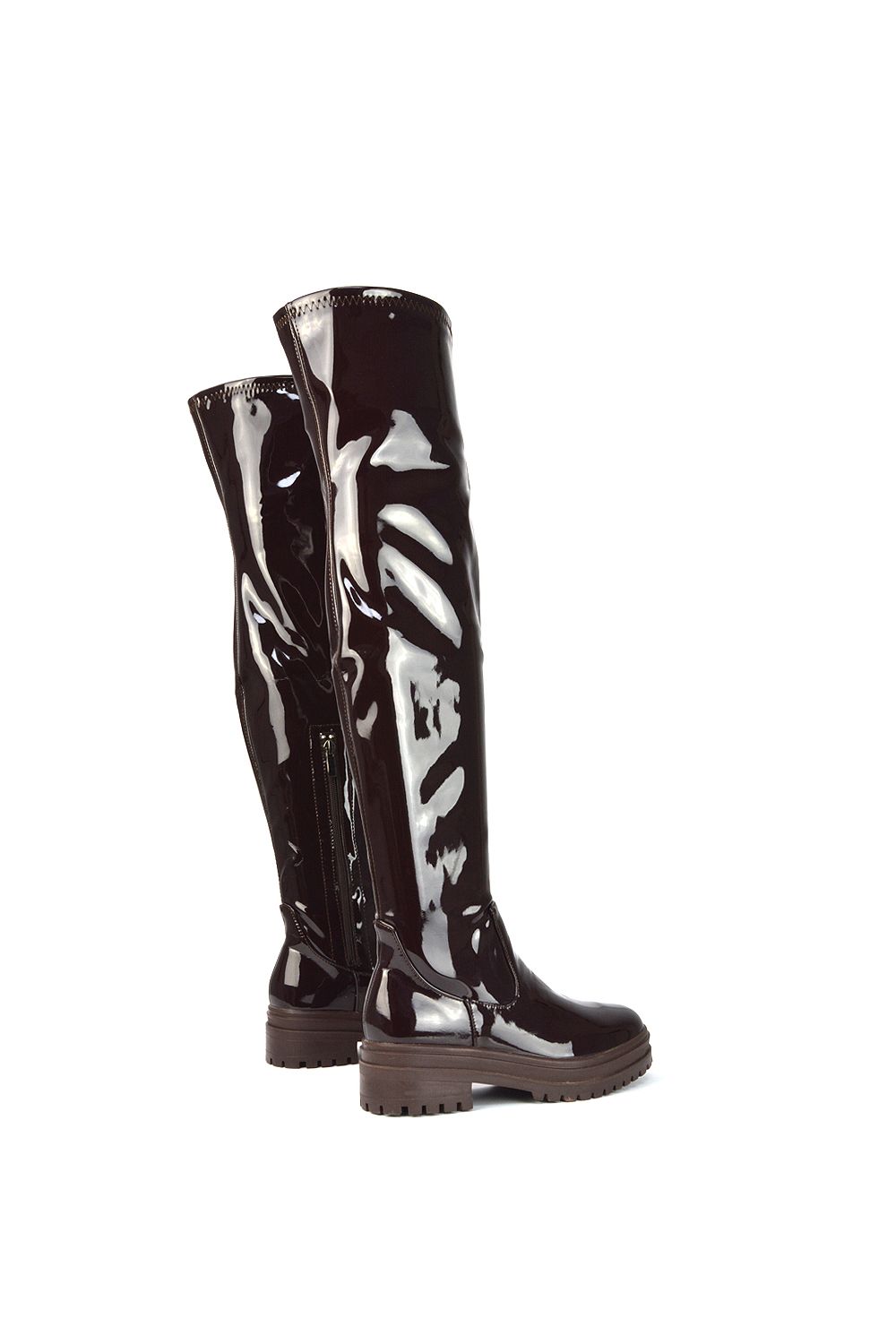 XY London 'Rosalia' Flat Chunky Sole Over the Knee Thigh High Long Boots image 3