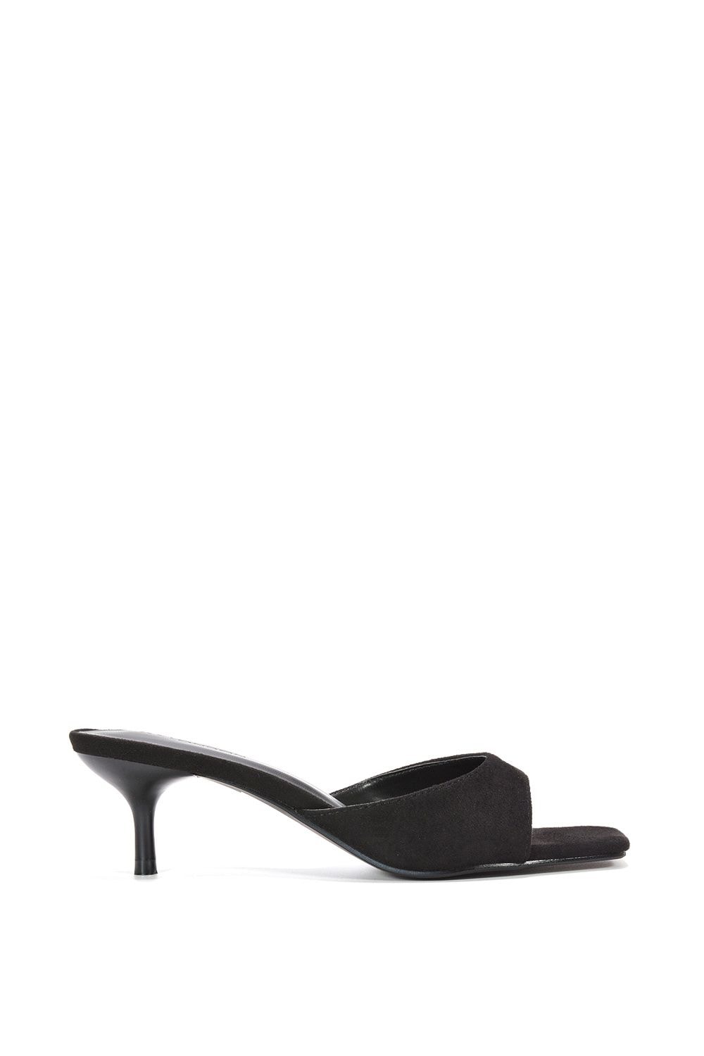 XY London 'Jane' Square Toe Kitten Heel Slip On Heeled Sandal Mules
