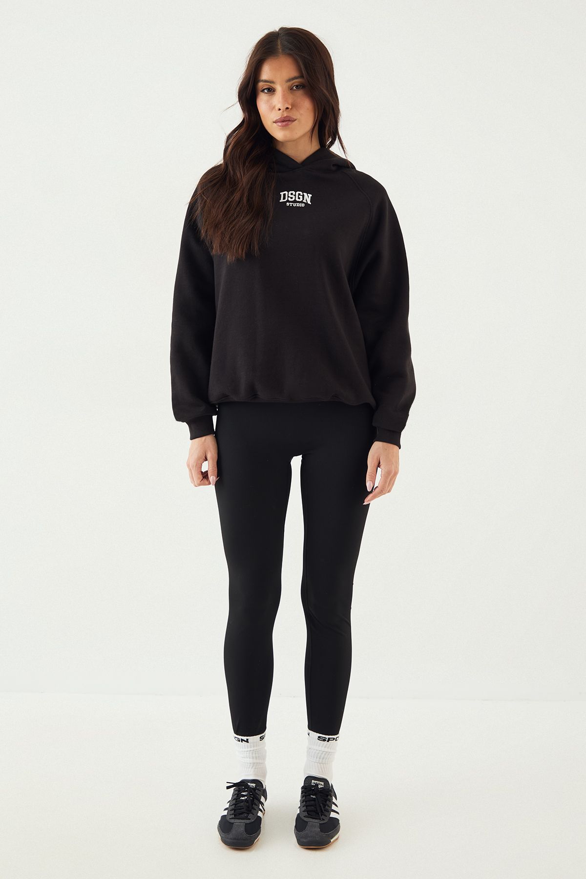DSGN Studio DSGN Studio Collegiate Embroidered Oversized Hoodie Black image 5