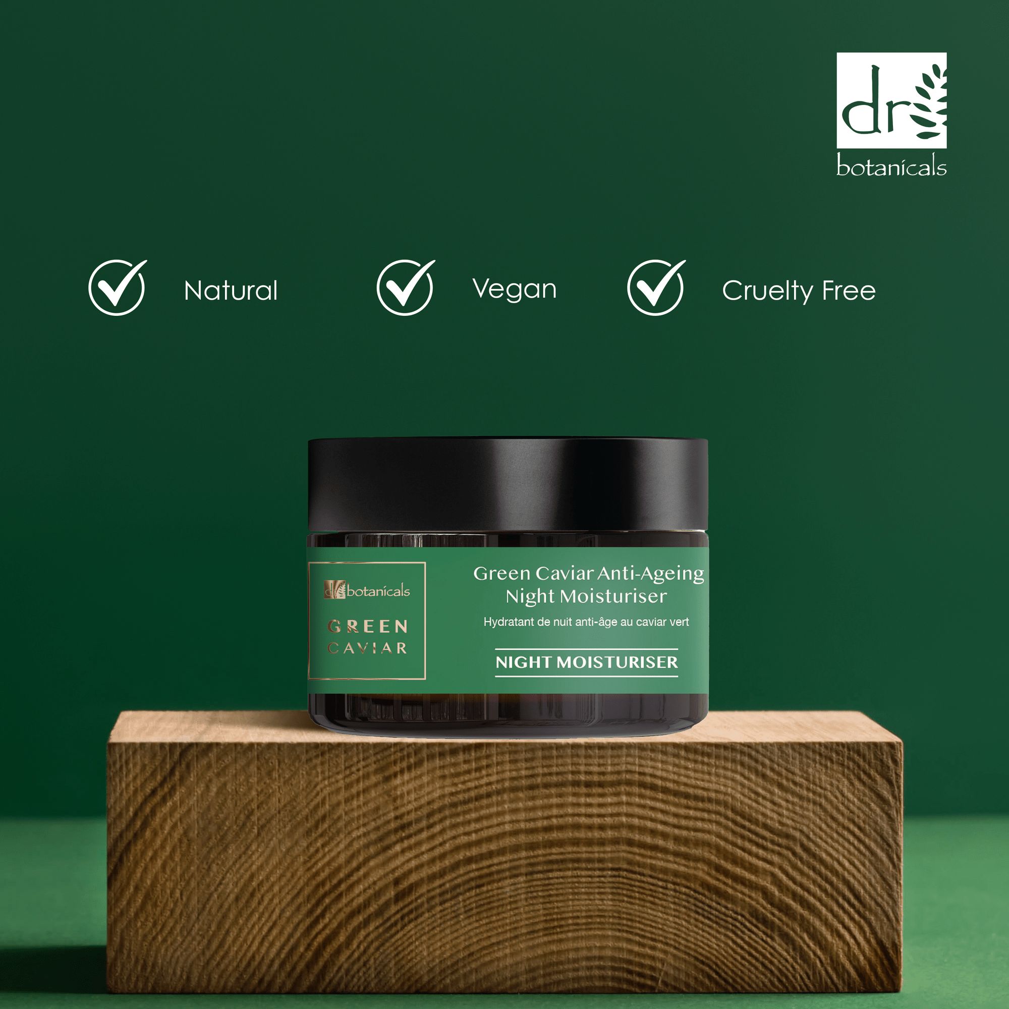 Dr. Botanicals Green Caviar & Argan Oil Anti-Oxidant Anti-Ageing Night Cream 50ml x 2 Duo Pack image 5