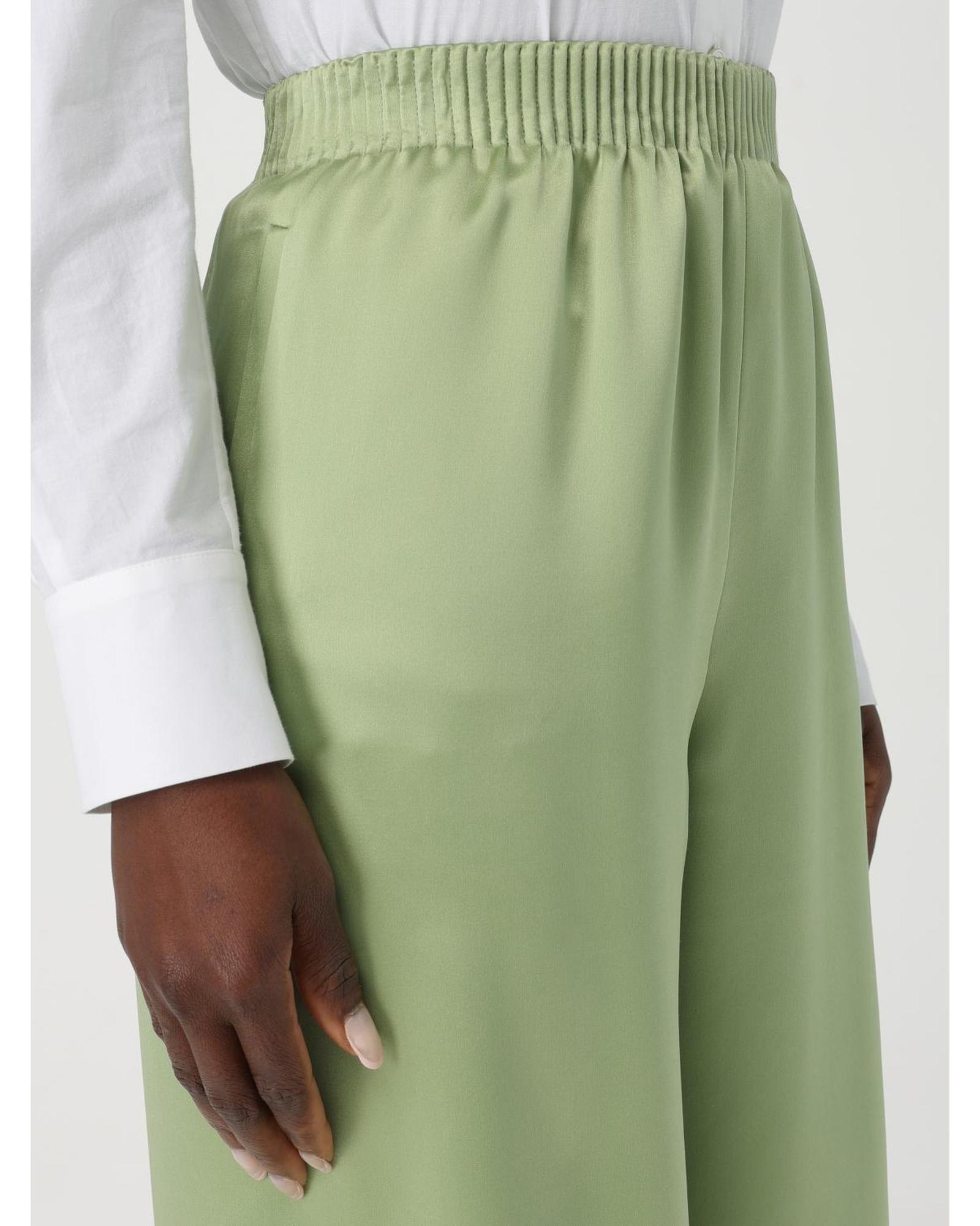 Valentino Wide Leg Elastic Waist Pants Wo - Green image 5