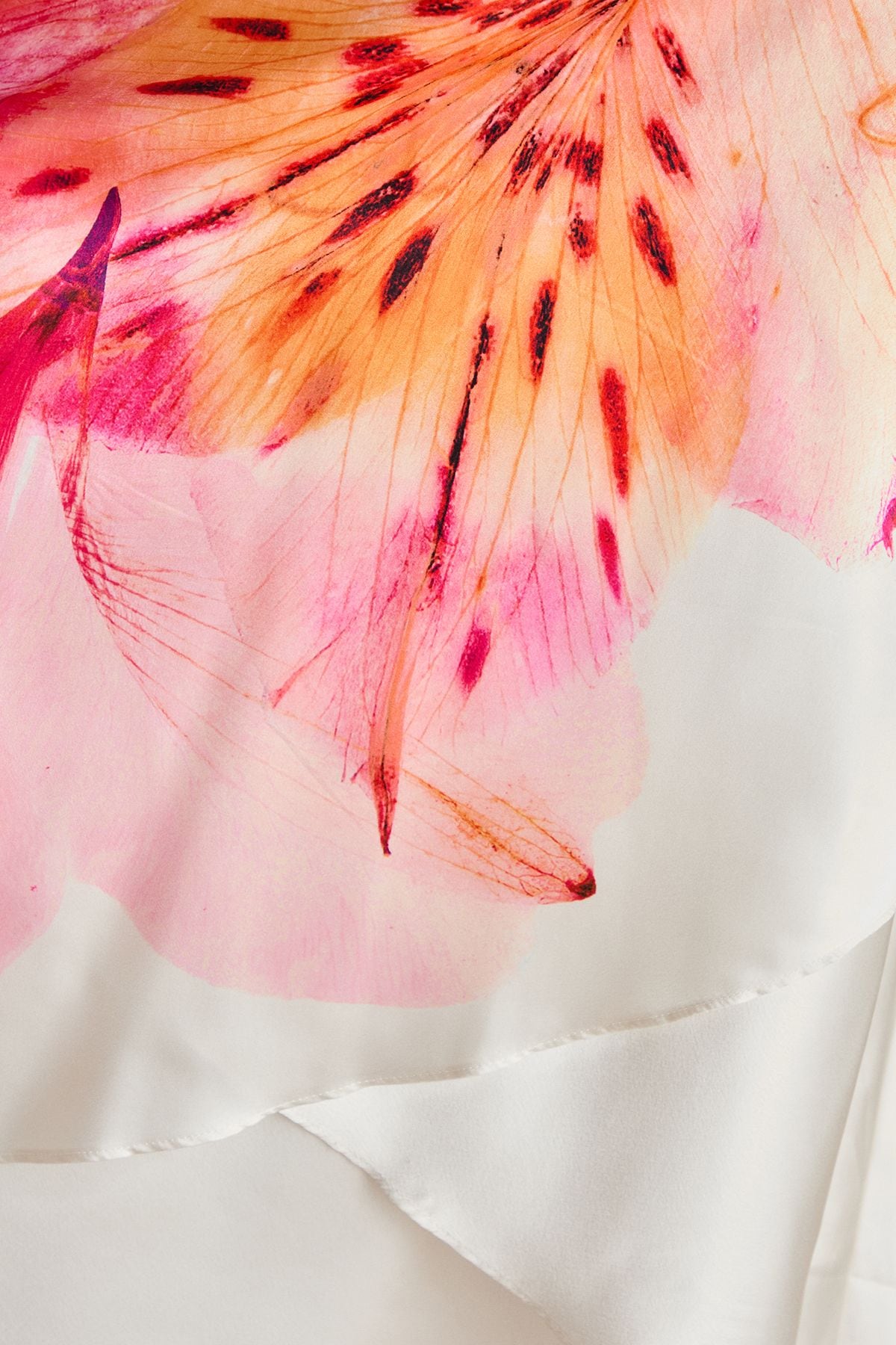 Coast Printed Satin High Low Hem Midi Skirt Ivory image 4