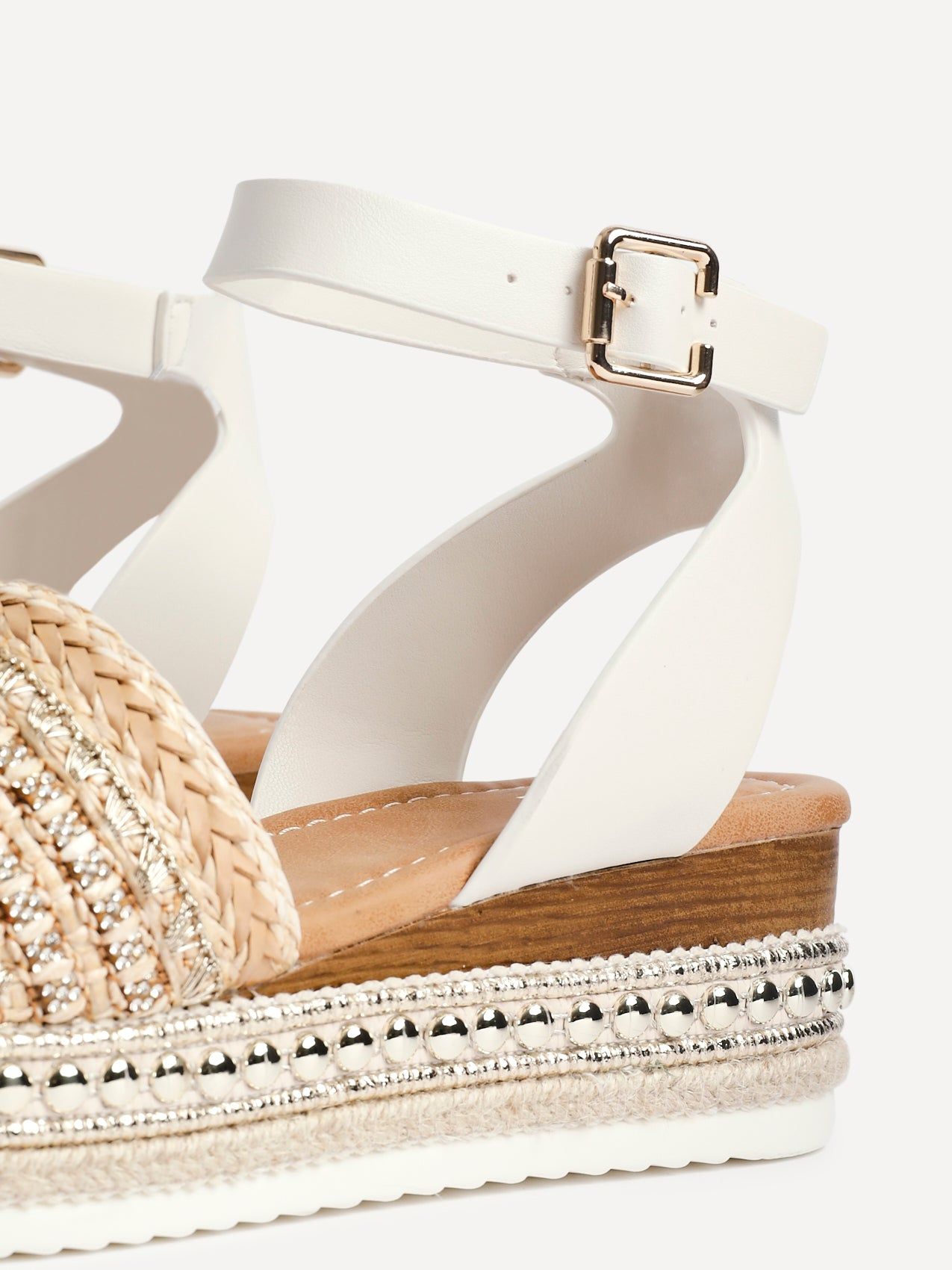Linzi Opulant Gold Embellished Espadrille Flatform Sandals image 5