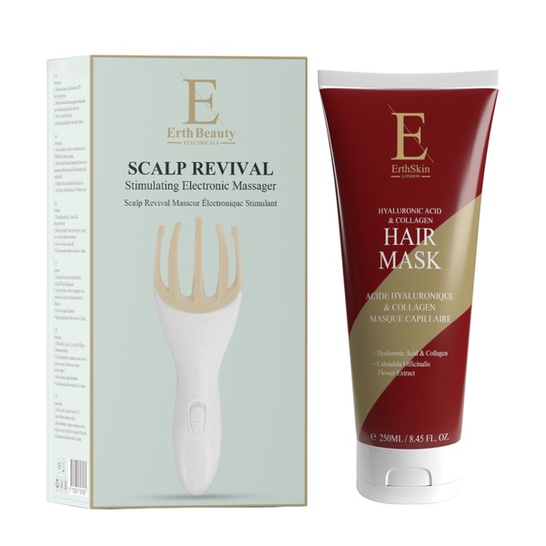 Erth Skin London Hydra Collagen Hair Mask 250ml + Revival E-Massager Device