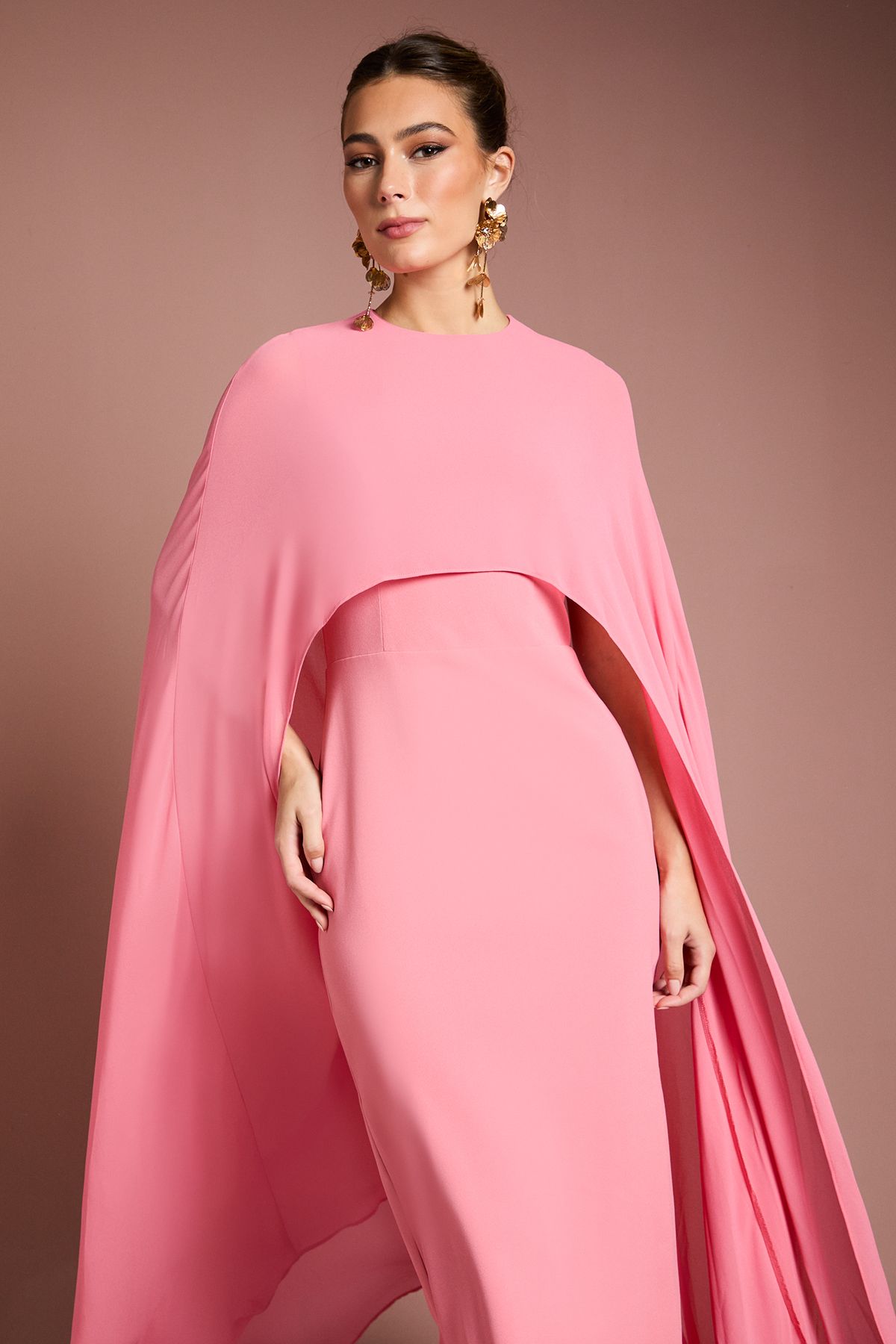 Coast Cape Sleeve Maxi Dress Rose image 2