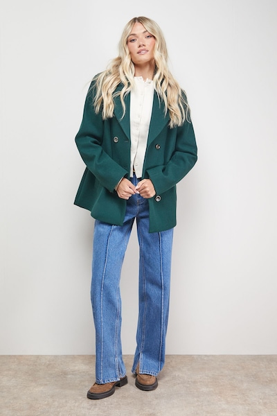 Oasis Double Breasted Blazer Coat Green