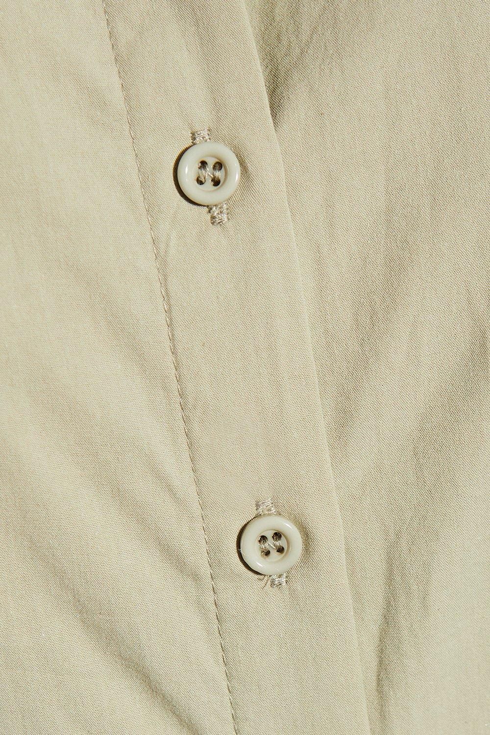 MissPap Poplin Fitted Mini Shirt Dress Light Khaki image 5