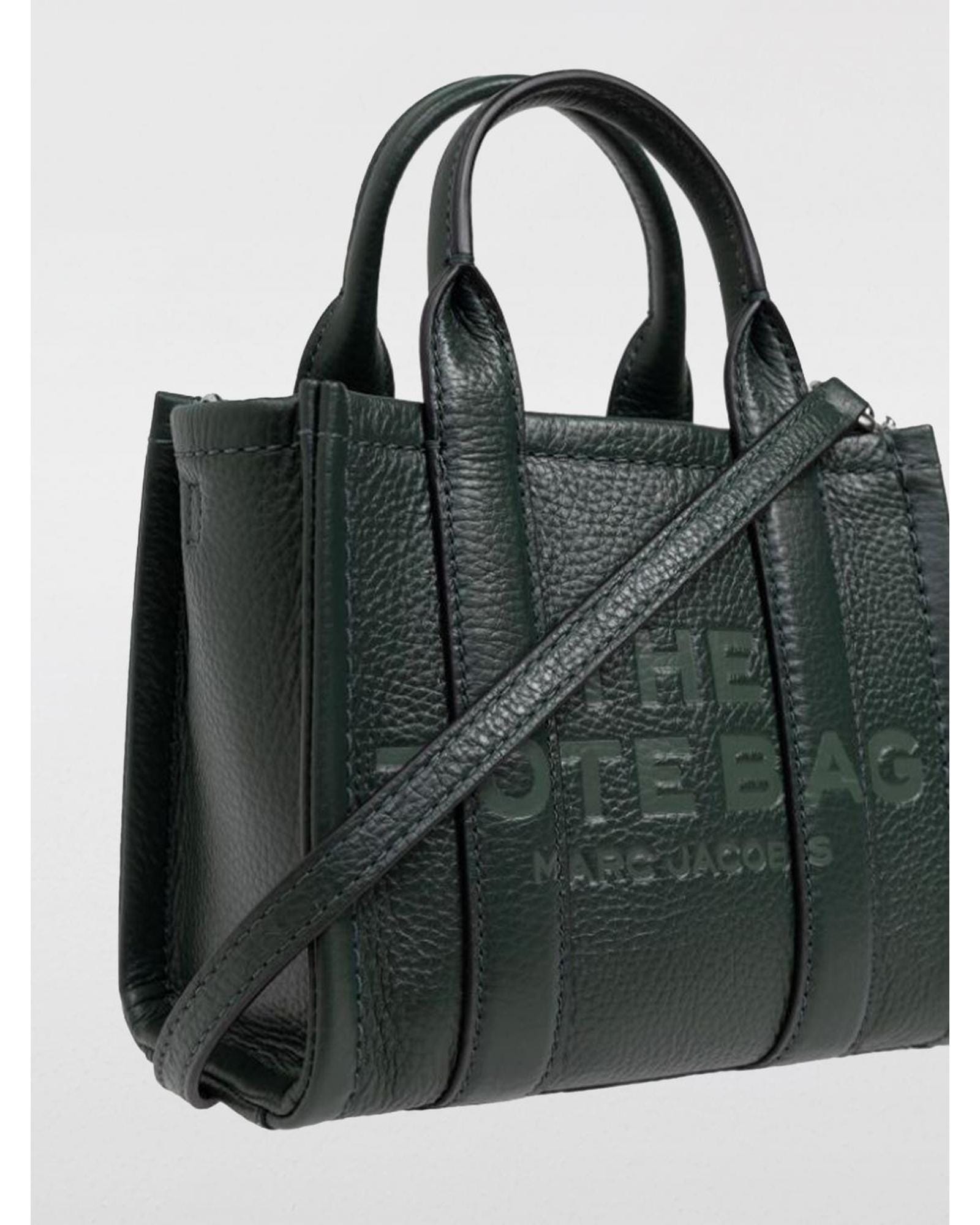 Marc Jacobs Mini Tote Bag Embossed Leather Wo - Forest Green Clutch Bags image 3