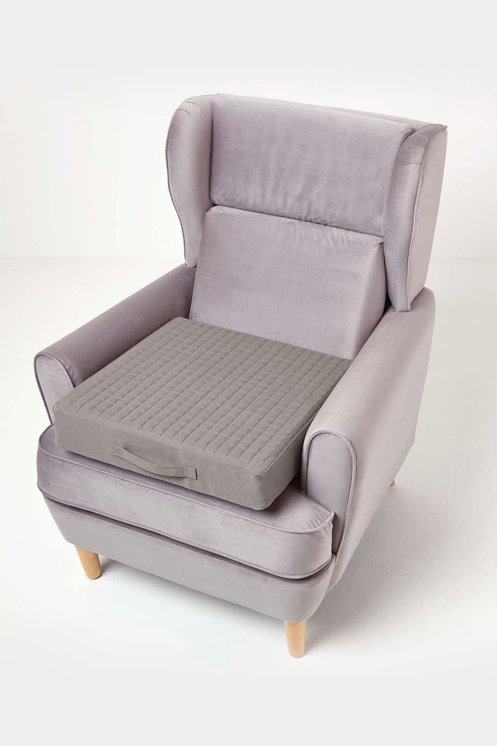 Homescapes Quilted Cotton Armchair Booster Cushion Cover image 6