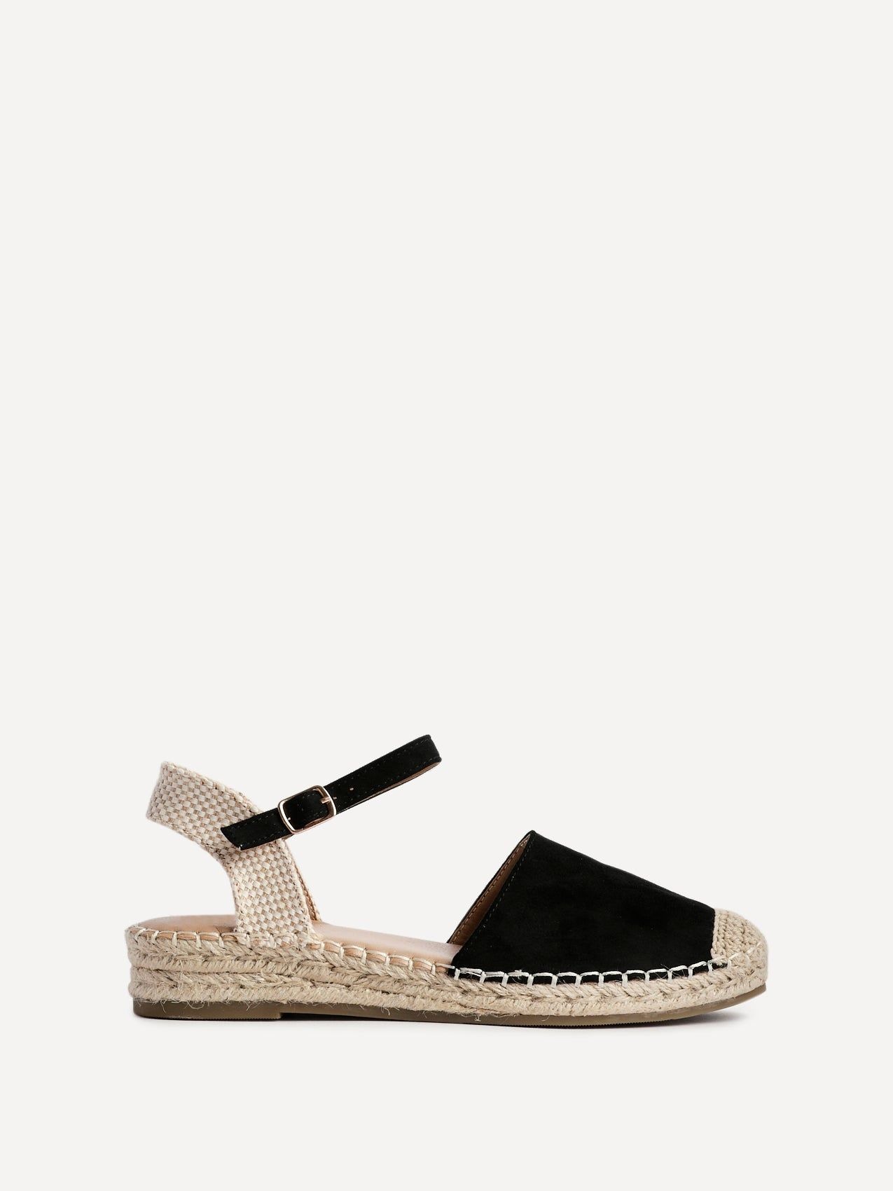 Linzi Neroli Black Suede Closed Toe Espadrille Flatform Sandal image 1