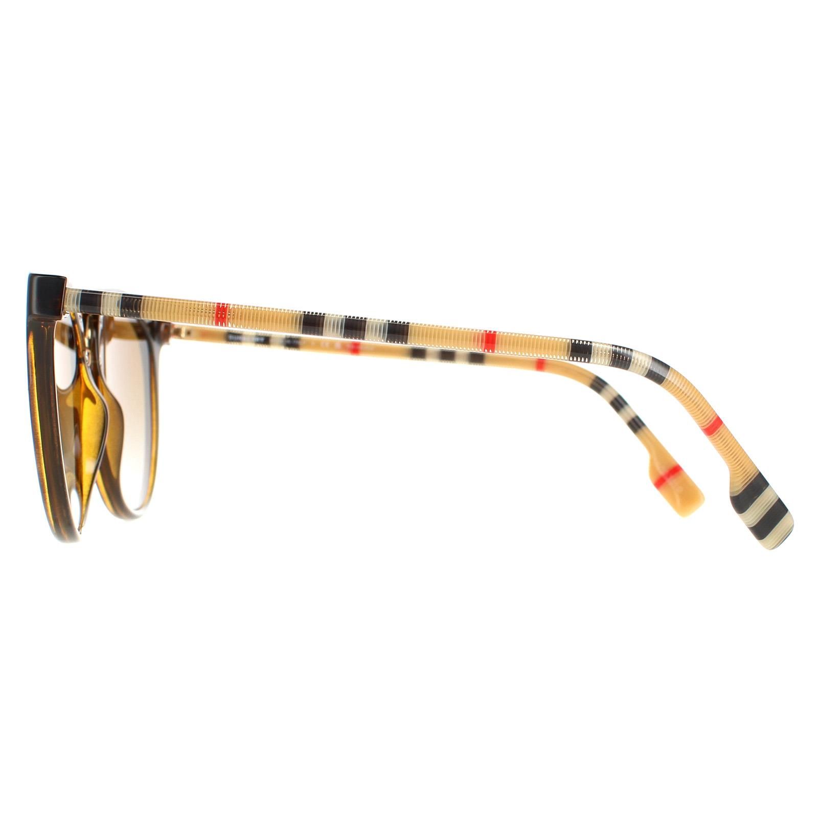 Burberry Round Dark Havana Brown Gradient Polarized BE4316 Willow Sunglasses image 3