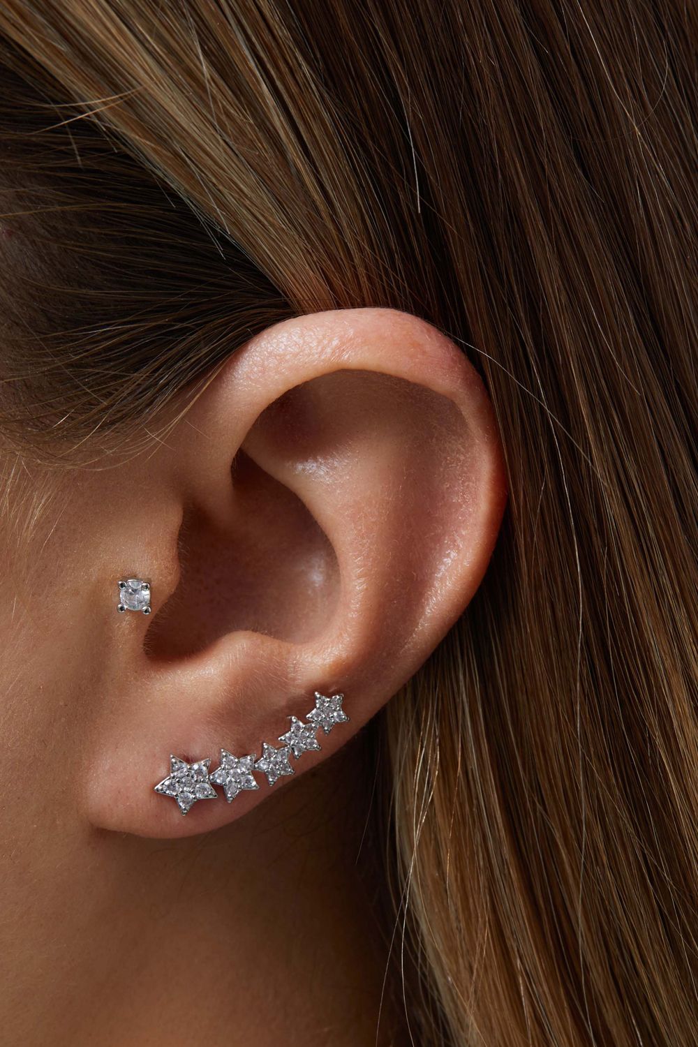Jon Richard Star Cubic Zirconia Climber Earrings image 2