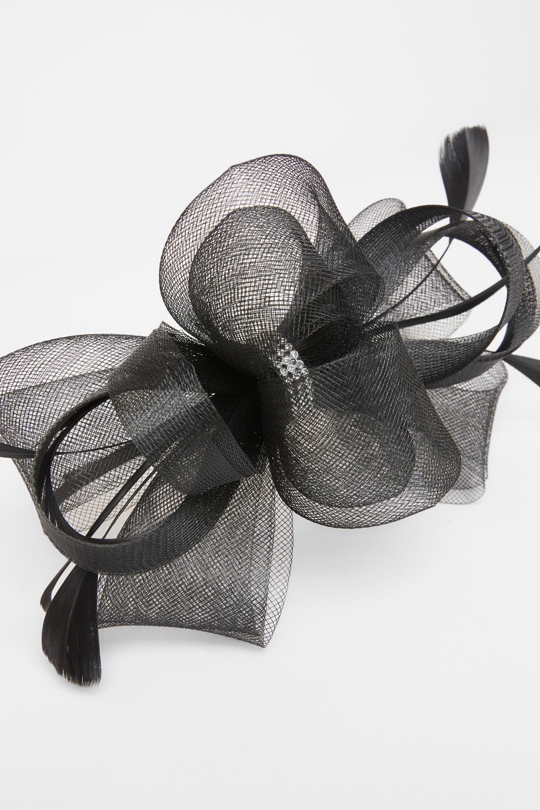 Quiz Black Diamante Bow Headband Fascinator image 3