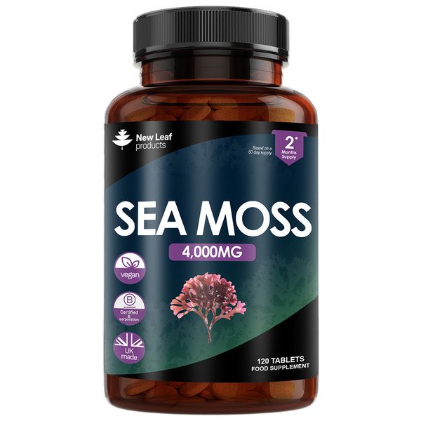 New leaf health Sea Moss Tablets Extract High Strength 4000mg - Sea Moss Supplement 120 Tablets