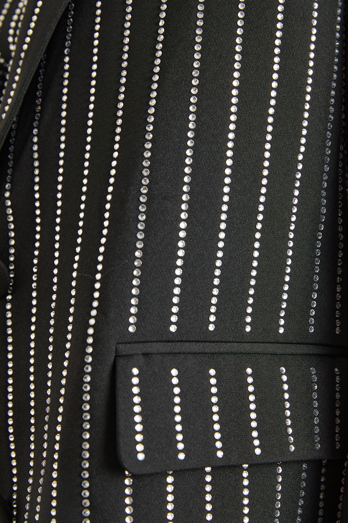 NastyGal Premium Diamante Oversized Blazer Black image 5