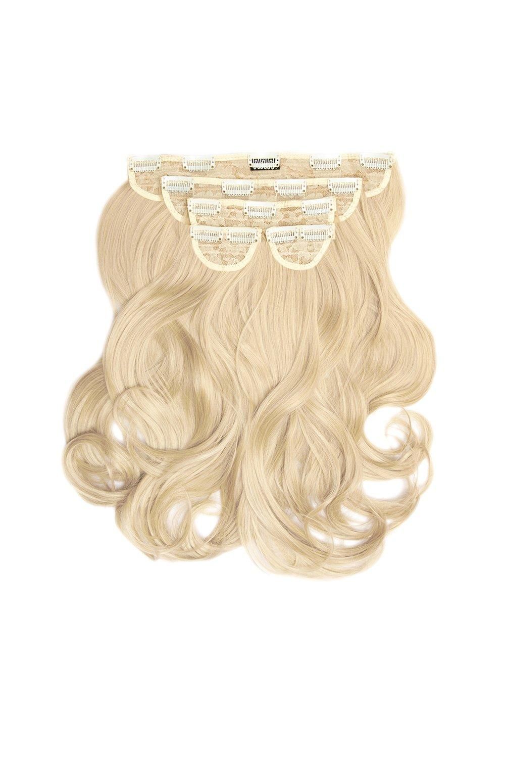 Lullabellz Super Thick 16" 5 Piece Blow Dry Wavy Clip In Extensions Light Blonde image 1