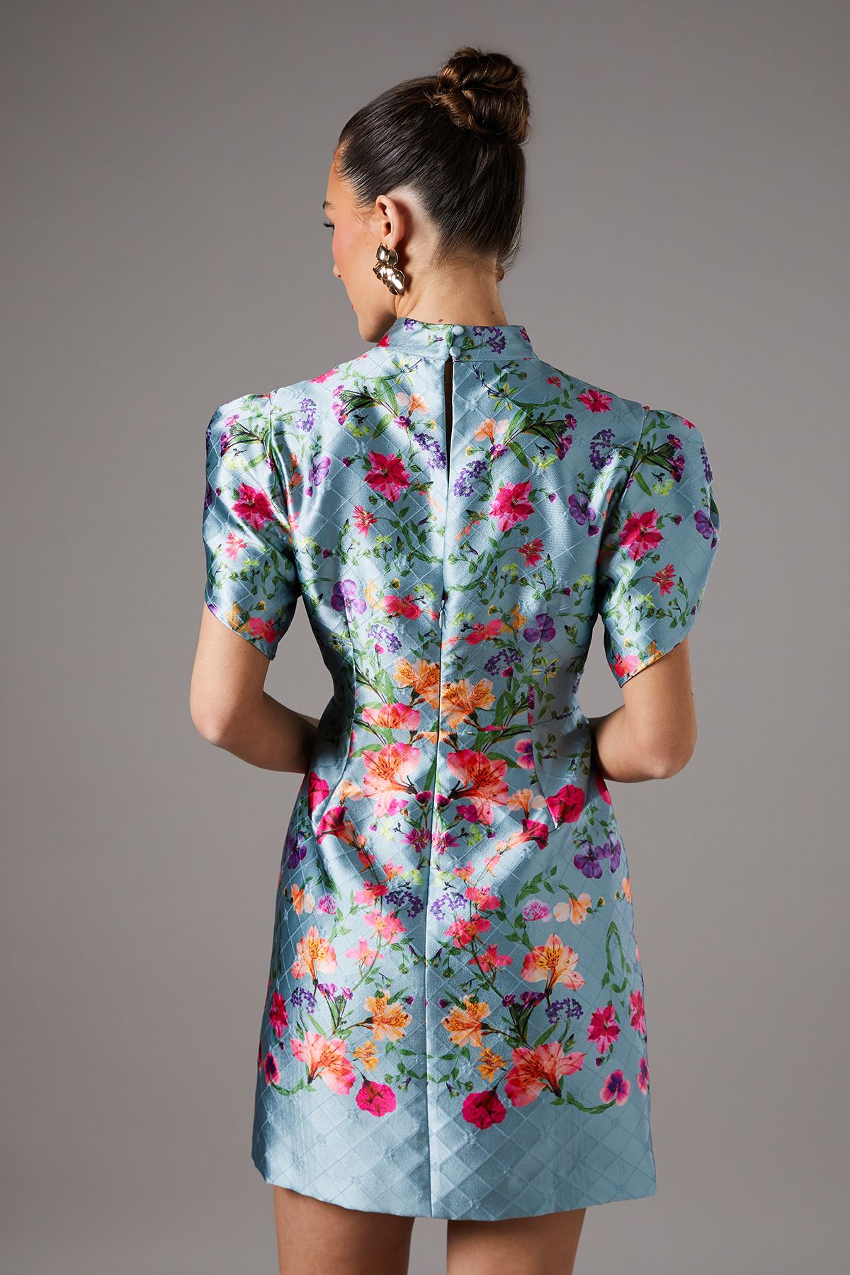 Coast Floral Placed Tulip Sleeve Mini Dress Multi image 5