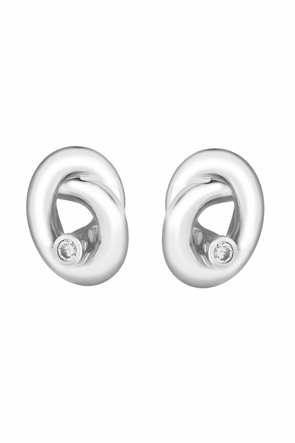 Jon Richard Rhodium Plated Crystal Knot Earrings image 1