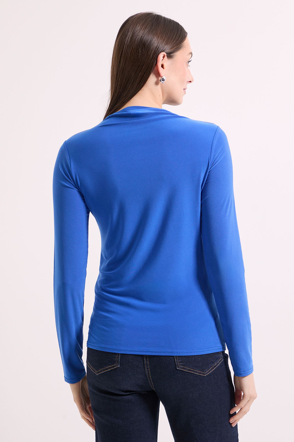 Principles Curved Seam Ruched Top Cobalt image 3