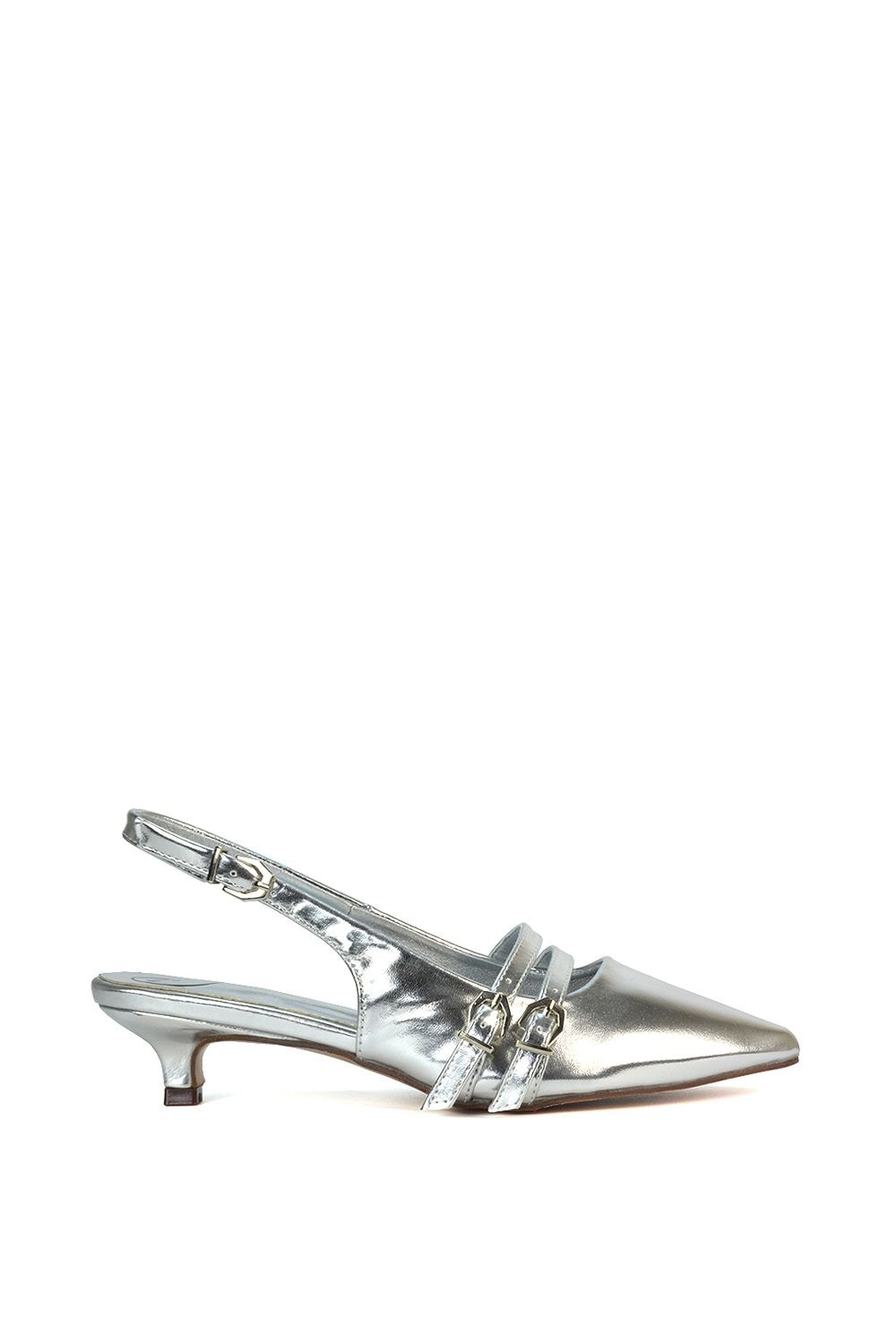 XY London 'Cassie' Slingback Low Kitten Heel Courts with Point Toe image 1