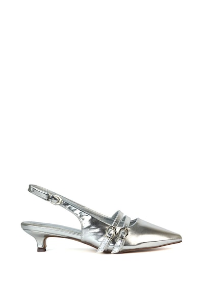 XY London 'Cassie' Slingback Low Kitten Heel Courts with Point Toe