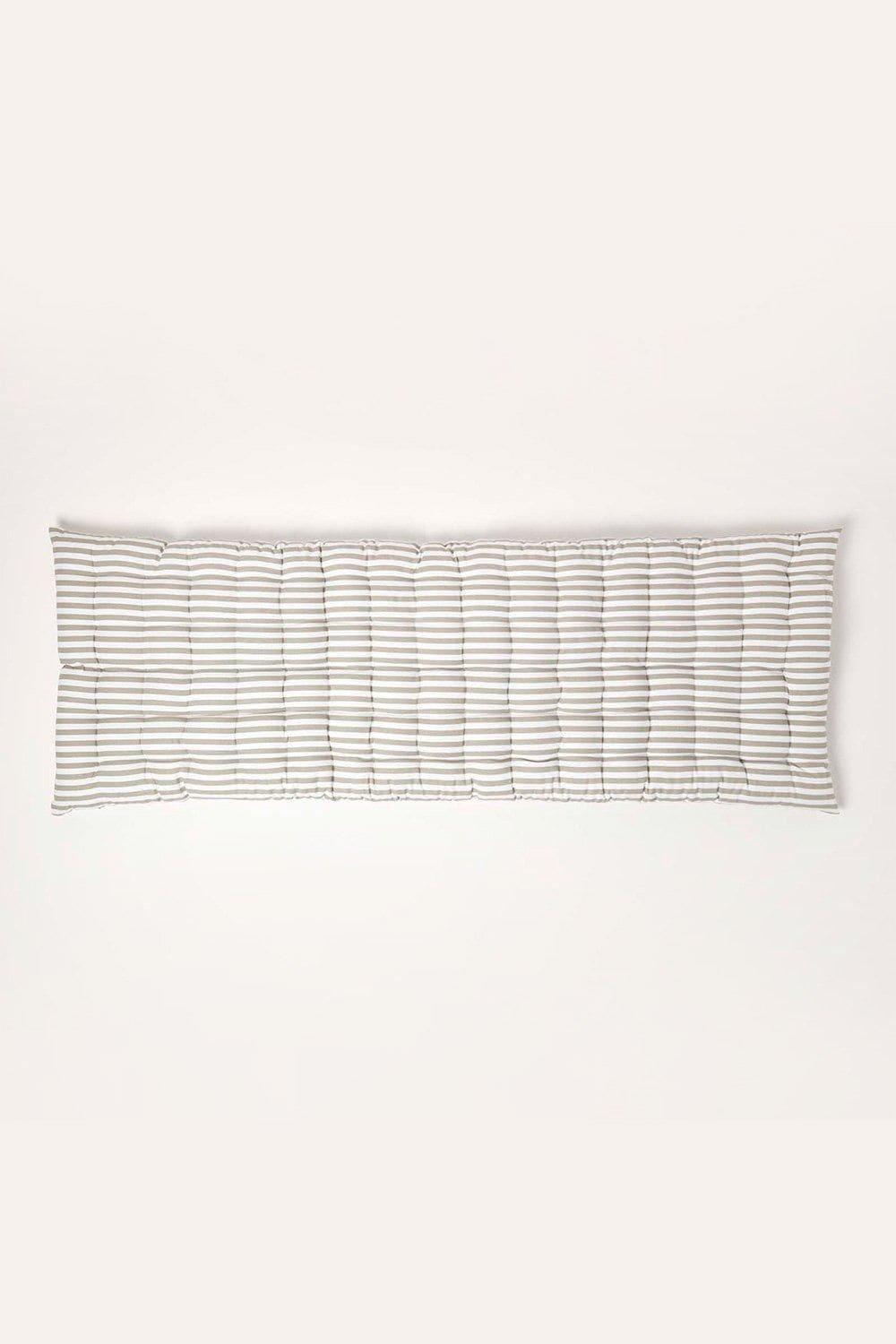 Homescapes Garden Bench Cushion Luxury 3 Seater Cotton Grey Striped Indoor Outdoor Pad image 2