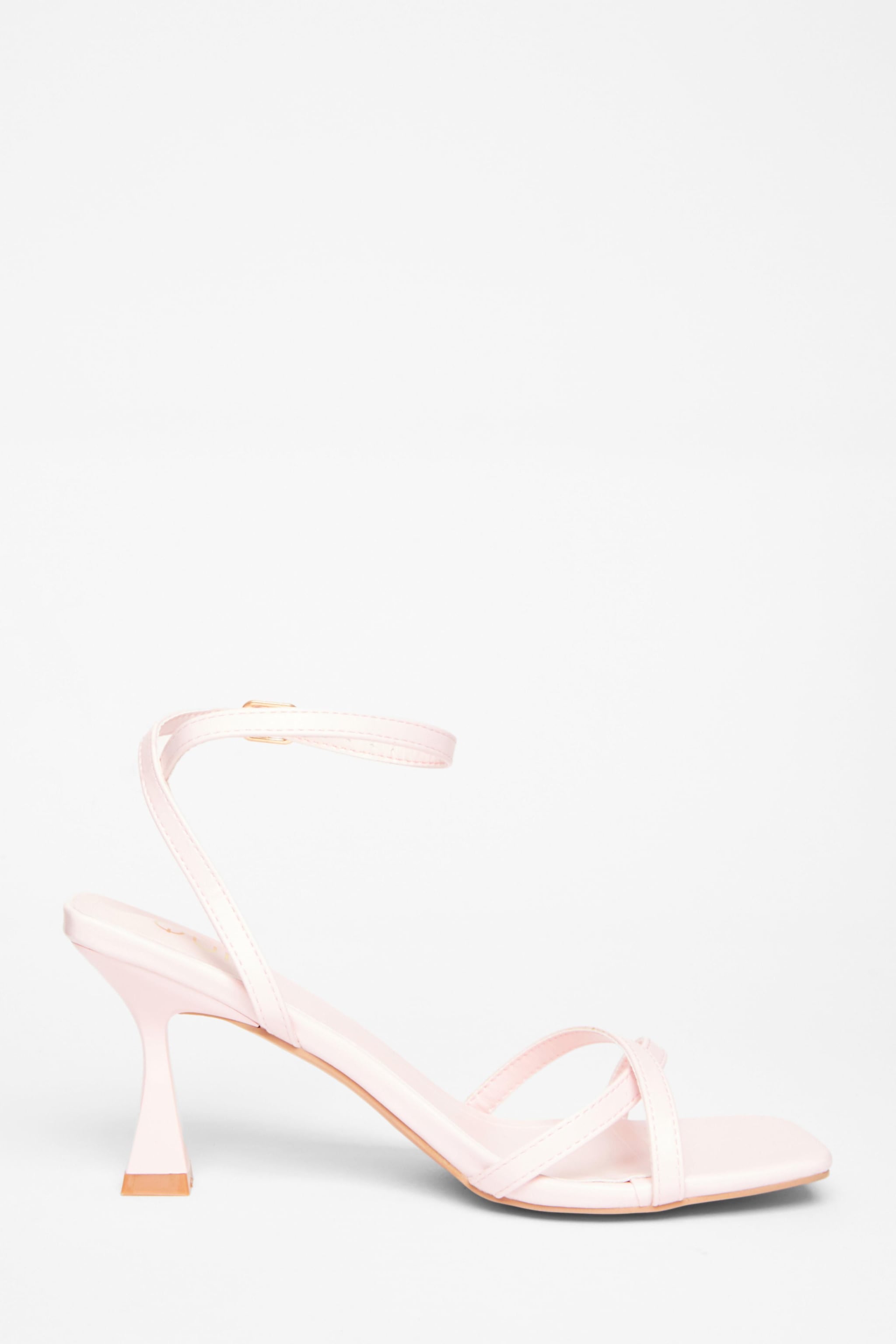 Quiz Pink Strappy Flared Heels image 5