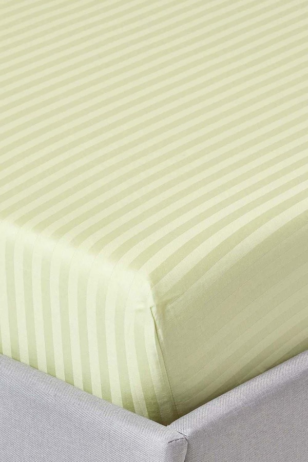 Homescapes Egyptian Cotton Satin Stripe Fitted Sheet 12 inch 330 Thread Count