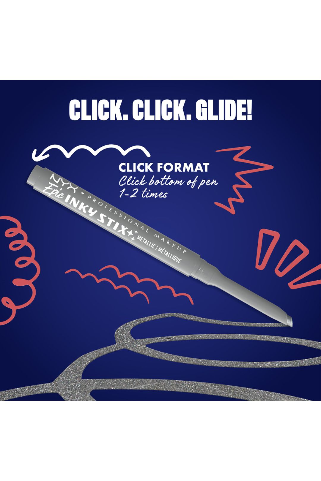 NYX Professional Makeup Epic Inky Stix Cream Gel Eyeliner 0.1g Silver Shock image 8