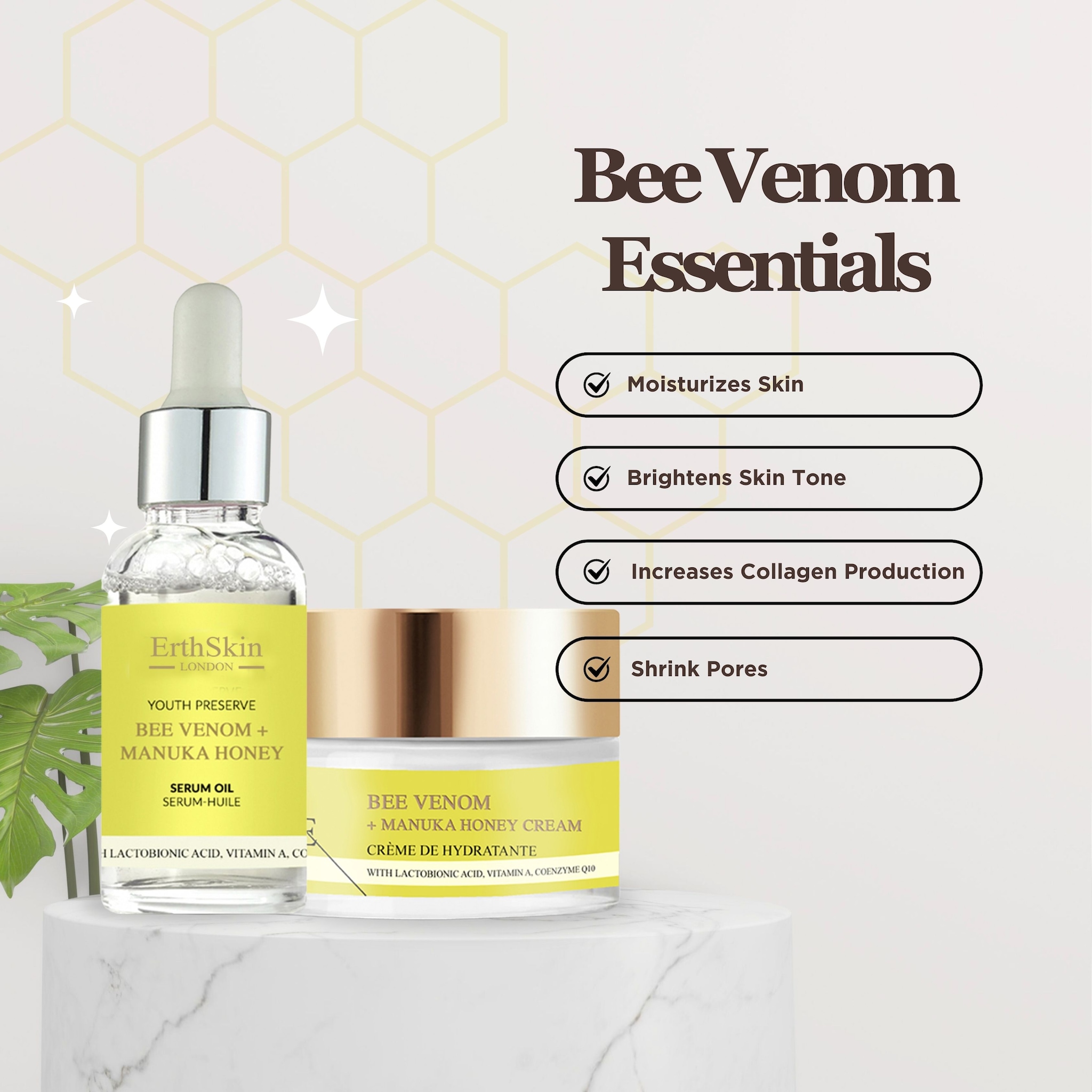 Erth Skin London Bee Venom Honey Cream 50ml  +Bee Venom Serum Oil 30ml image 2