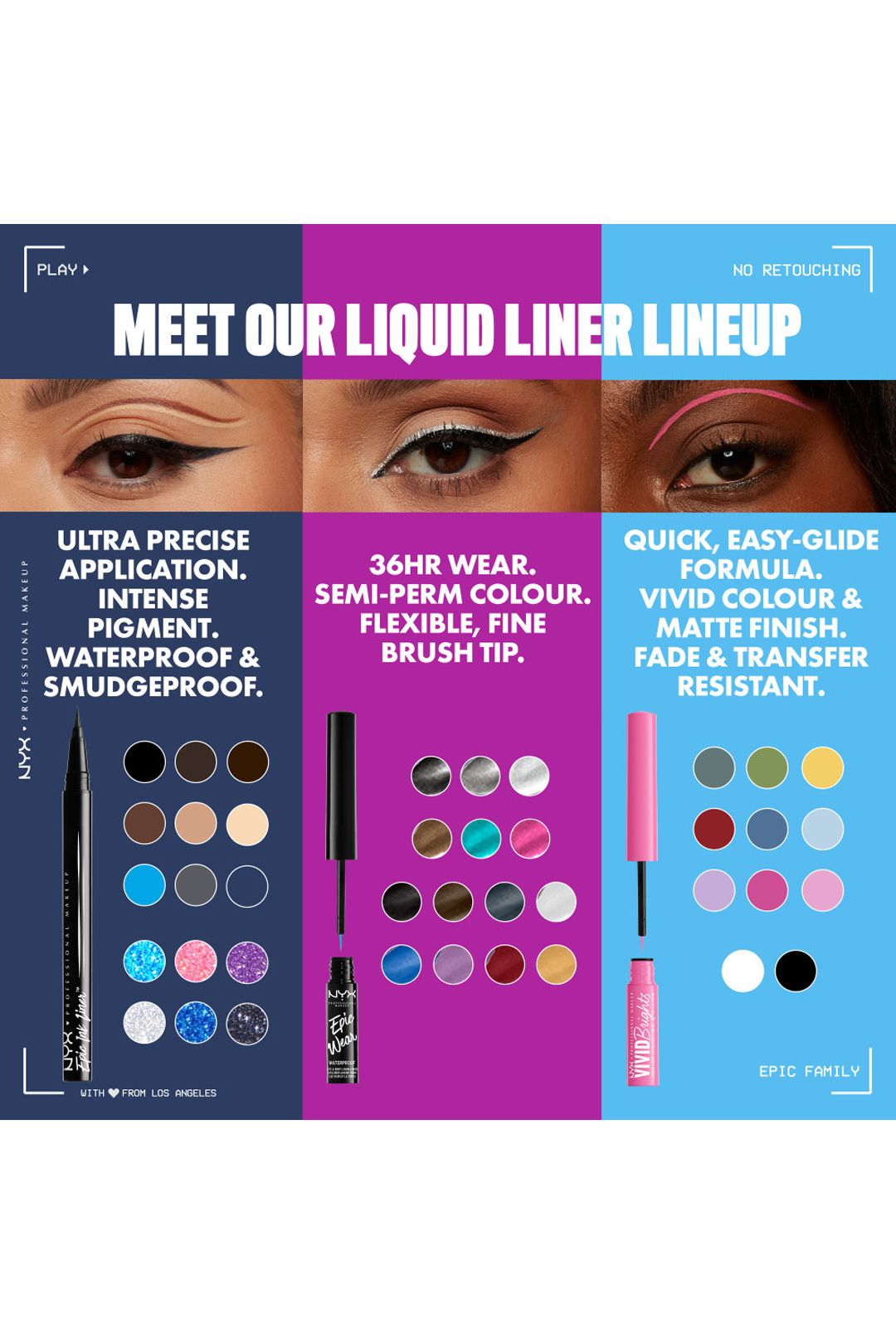 NYX Professional Makeup Epic Ink Glitz, Metallic Liquid Eyeliner 1ml Flashy Flare image 9