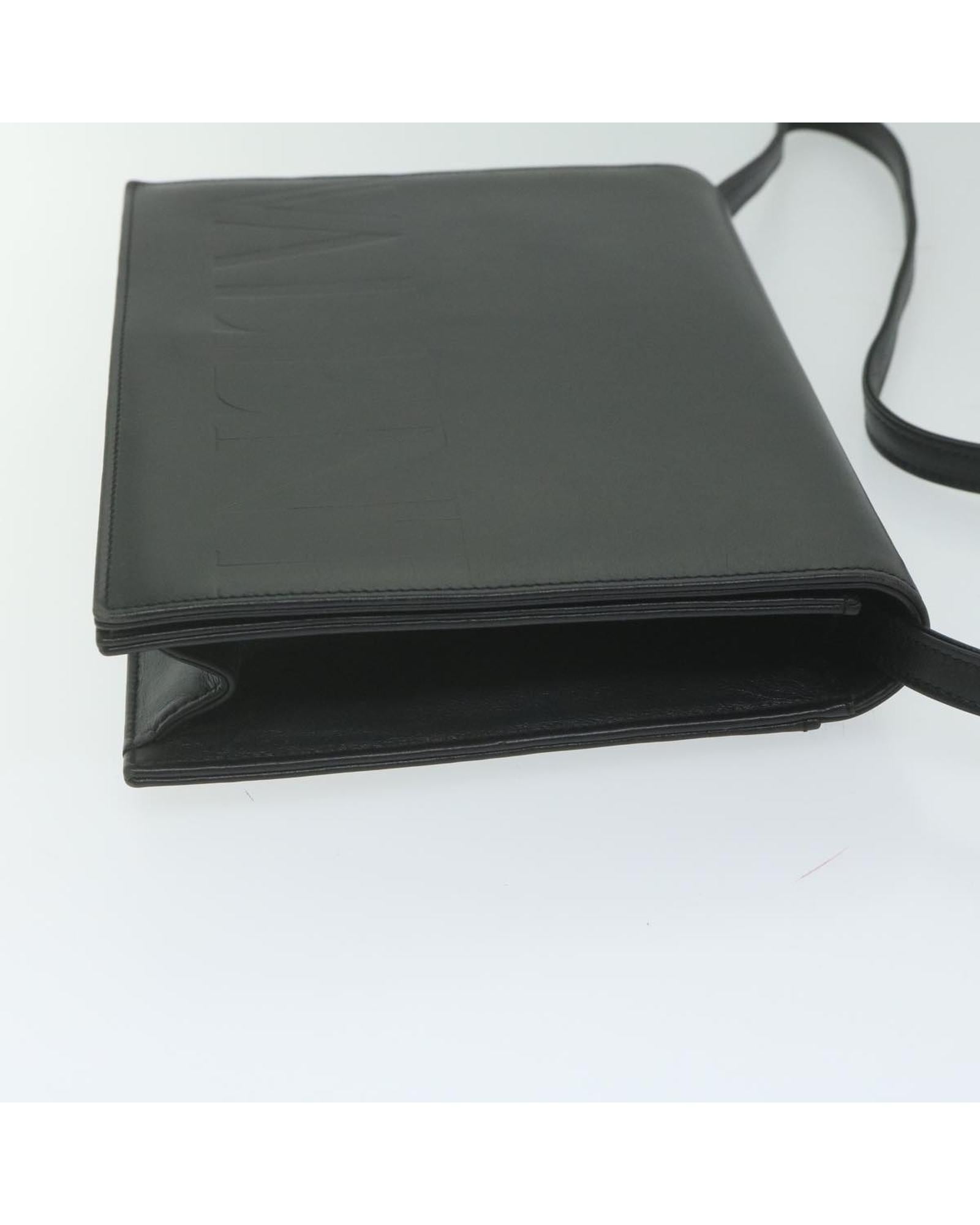 Valentino Preloved Shoulder Bag Embossed Logo Wo - Black image 5