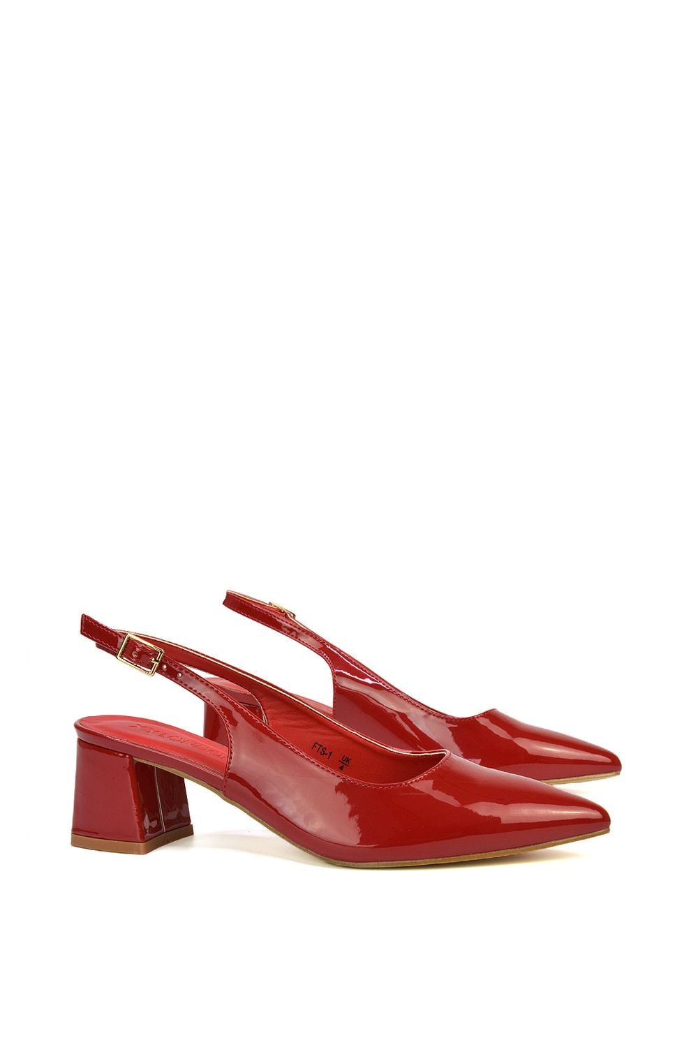 XY London 'Becky' Pointed Toe Slingback Court Shoe Heels image 5